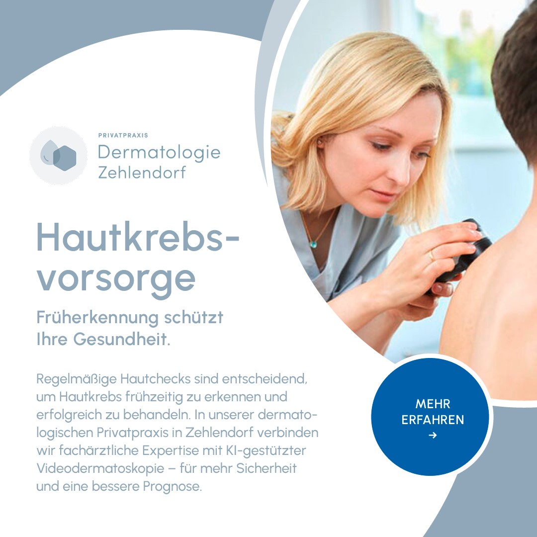 Zehlendorf Dermatologie Facebook ad: So läuft die Hautkrebsvorsorge ab.