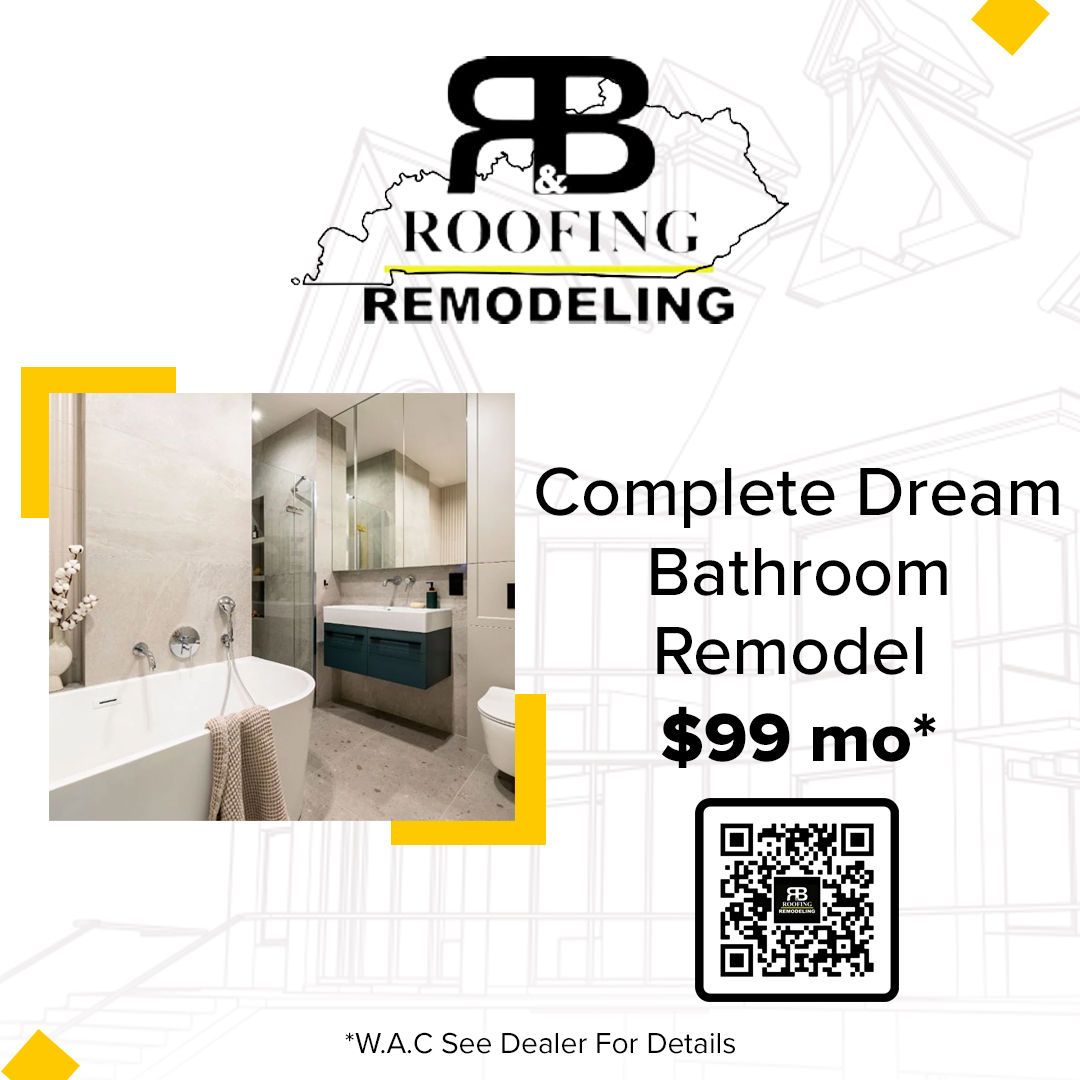 R&B Roofing and Remodeling Facebook ad: Bathroom Remodeling in Louisville