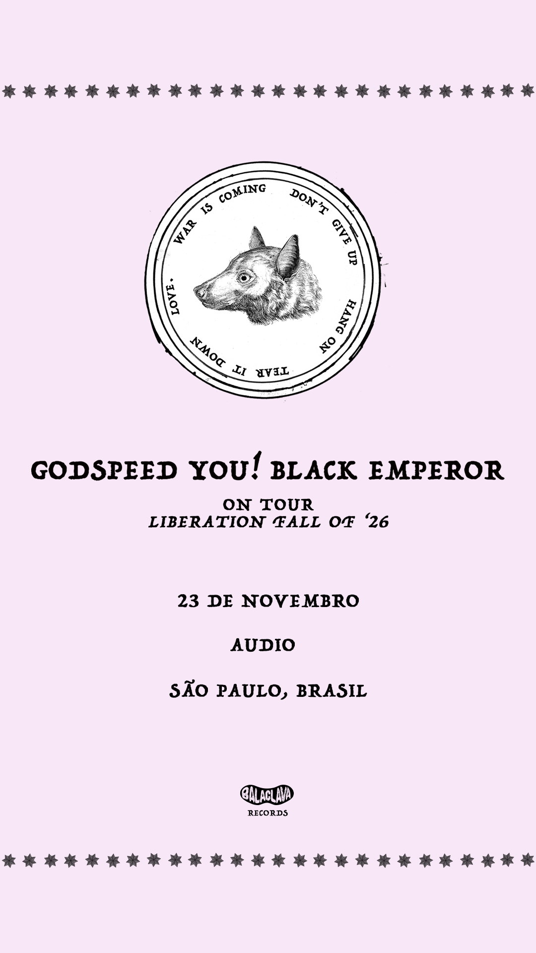 Balaclava Records Facebook ad: GODSPEED YOU! BLACK EMPEROR pela primeira vez no…