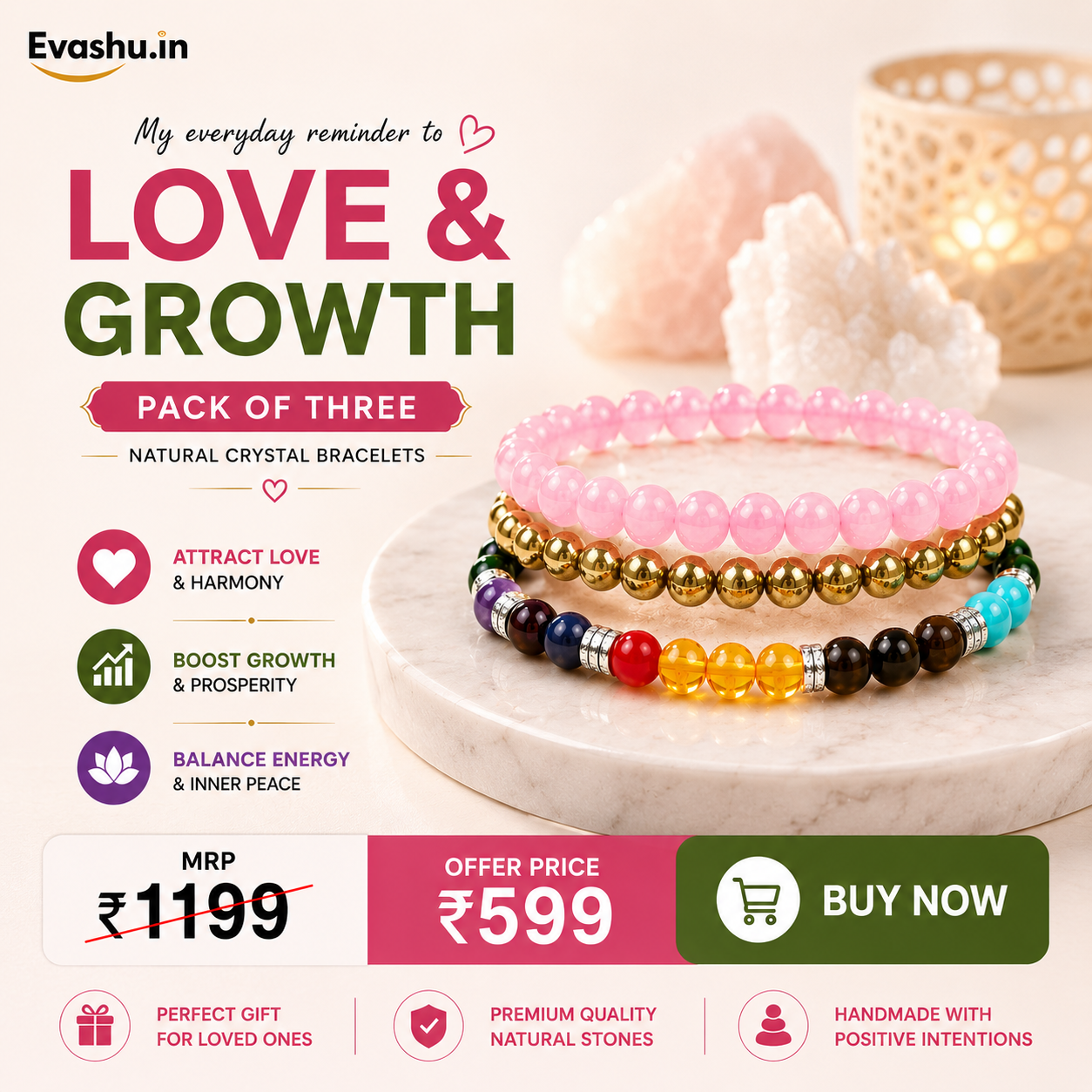 Evashu Crystals Facebook ad