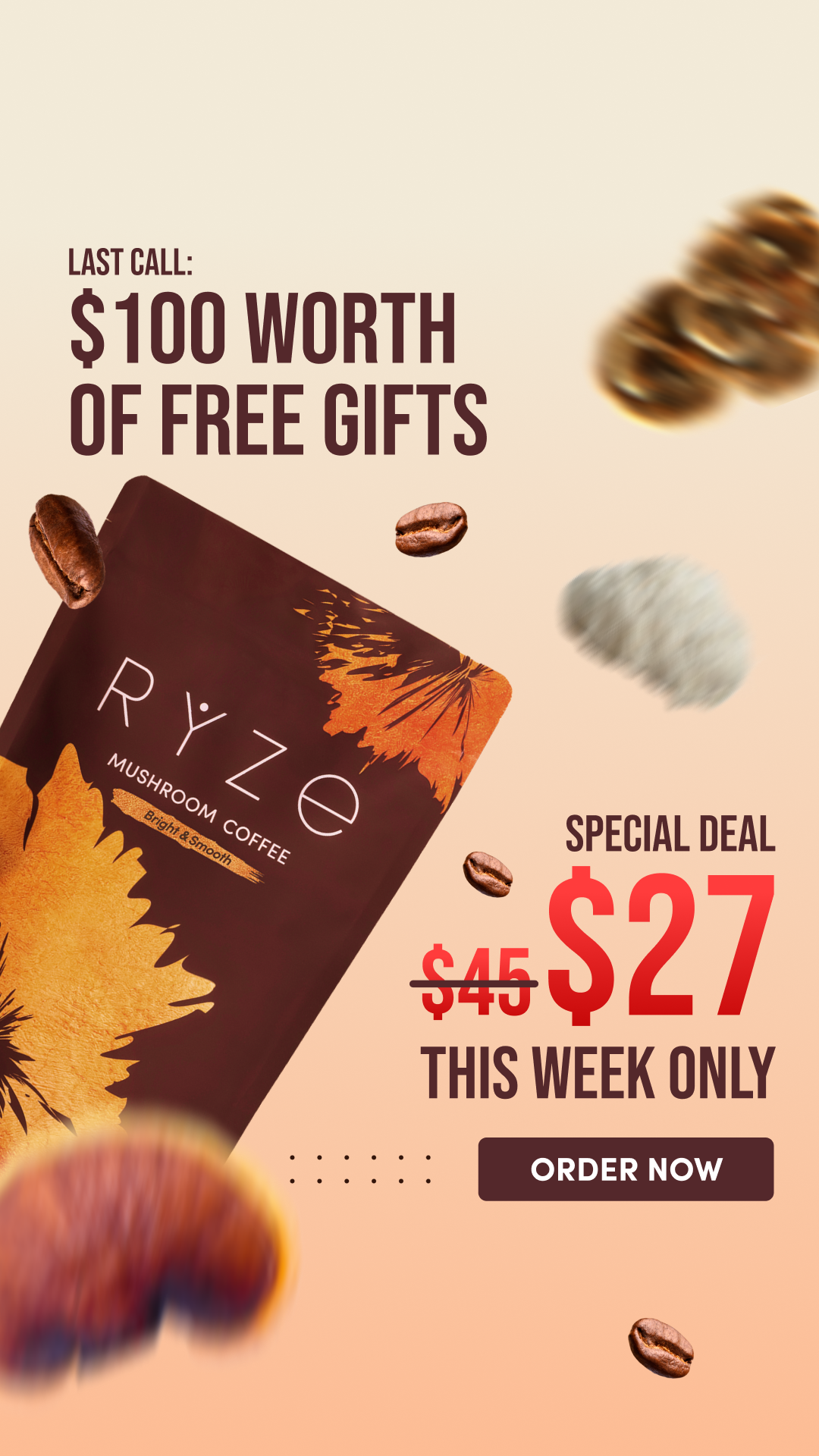 RYZE Superfoods Facebook ad