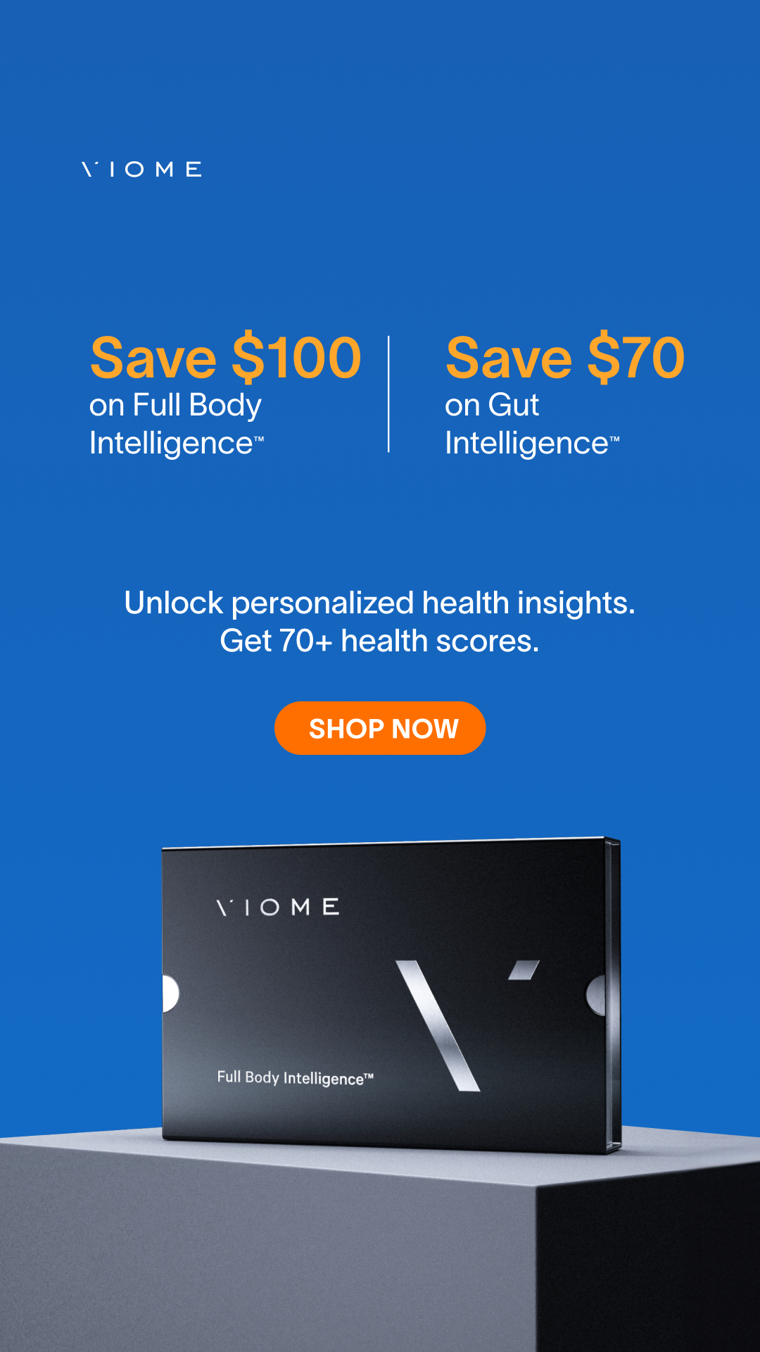 Viome Facebook ad: Save up to $100