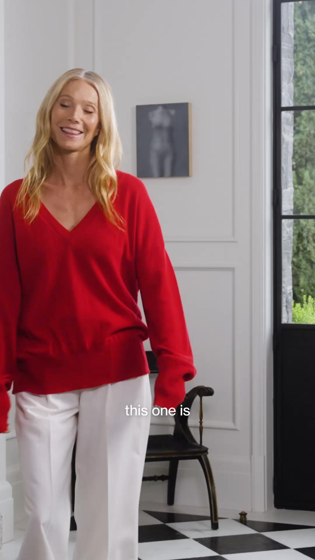 goop Facebook ad: the boyfriend v-neck sweater