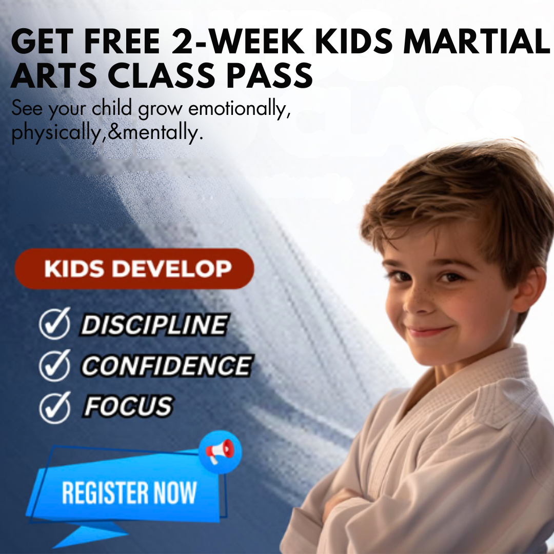 Bushi Ban Clear Lake Facebook ad: Want a FREE 2-Week, Kids Martial Arts Class Pass?