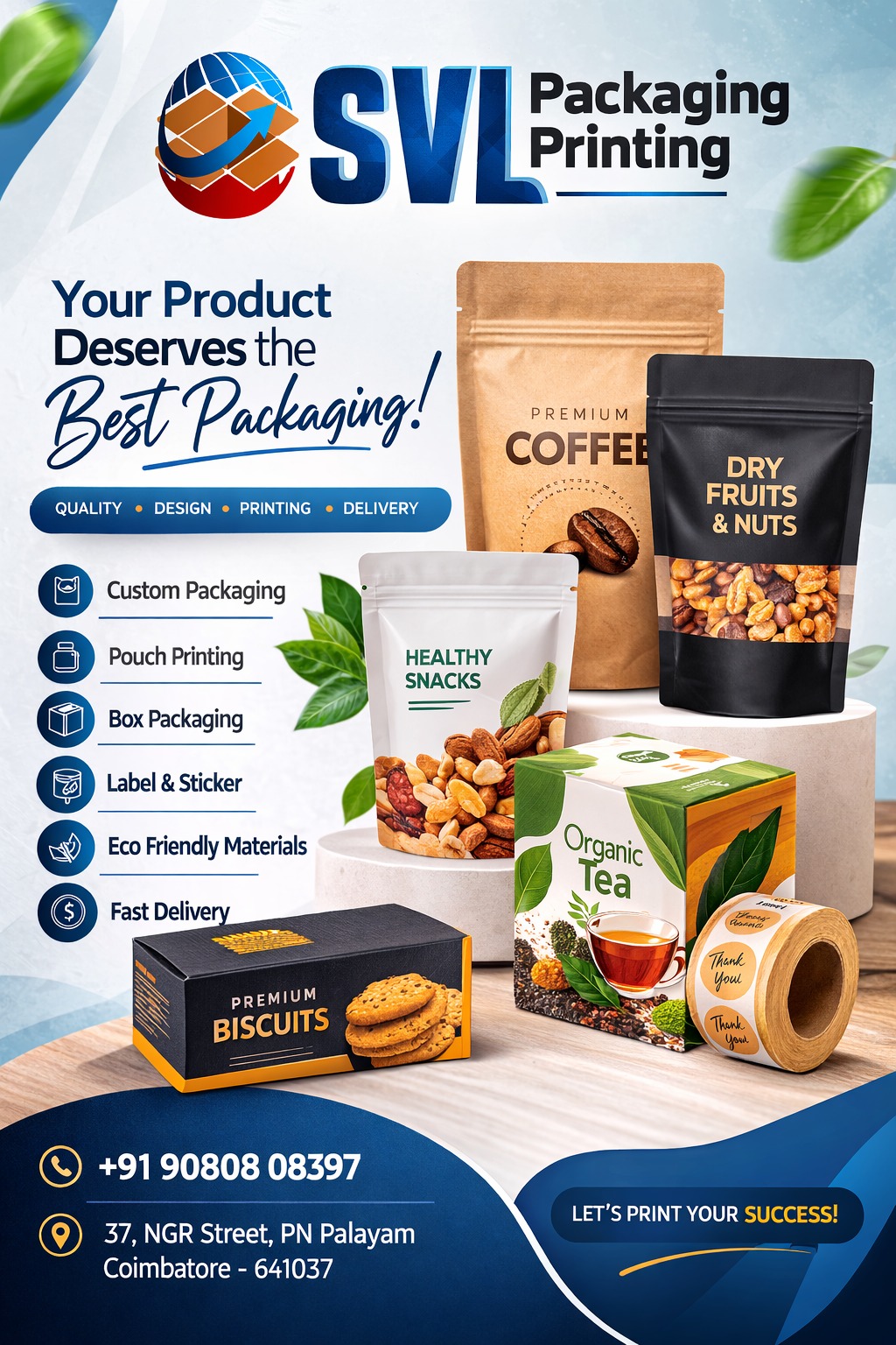 SVL Packaging and Printers Facebook ad from Aug 11, 2026