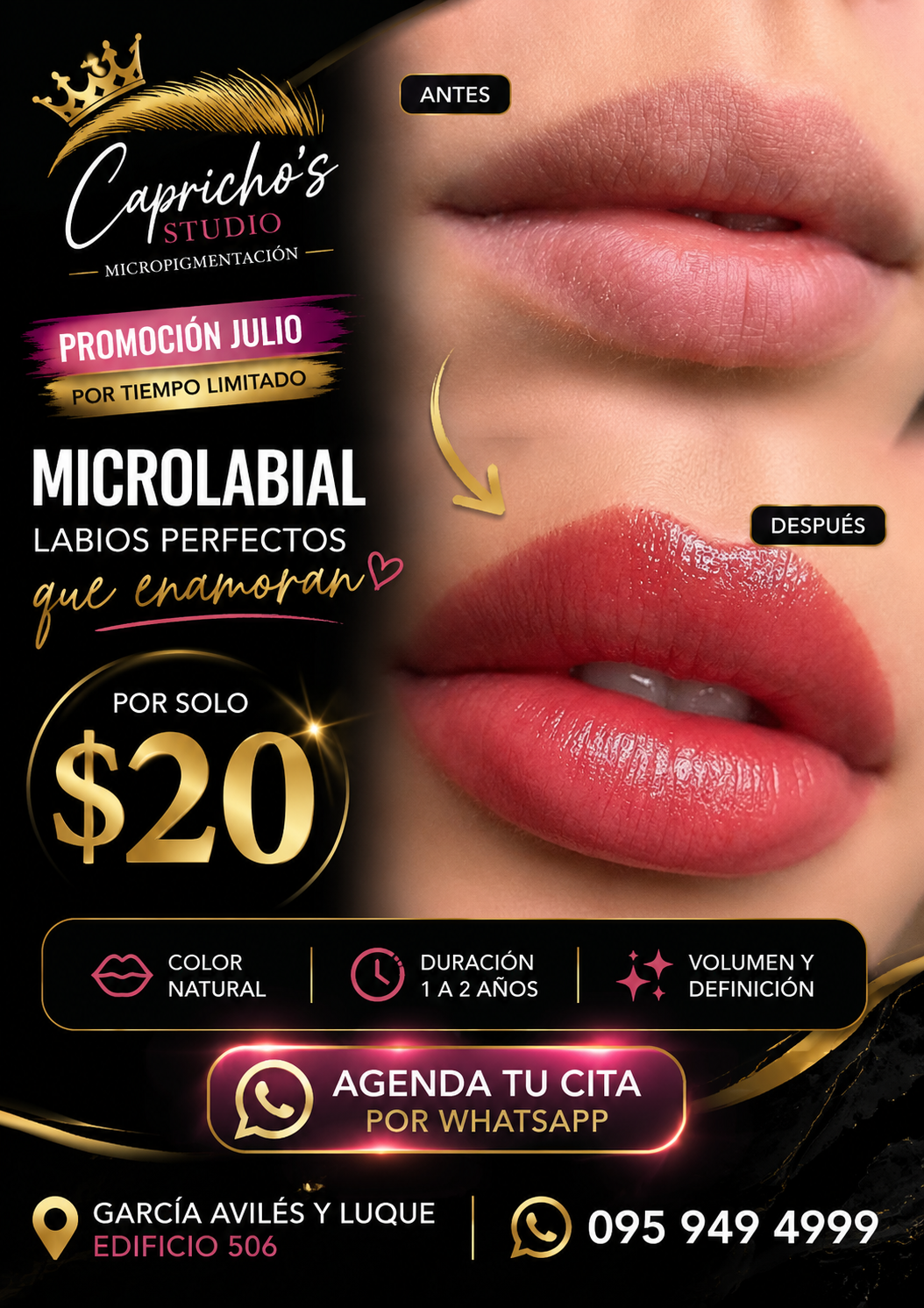 Caprichos Cejas Facebook ad: Labios hermosos todo el tiempo
