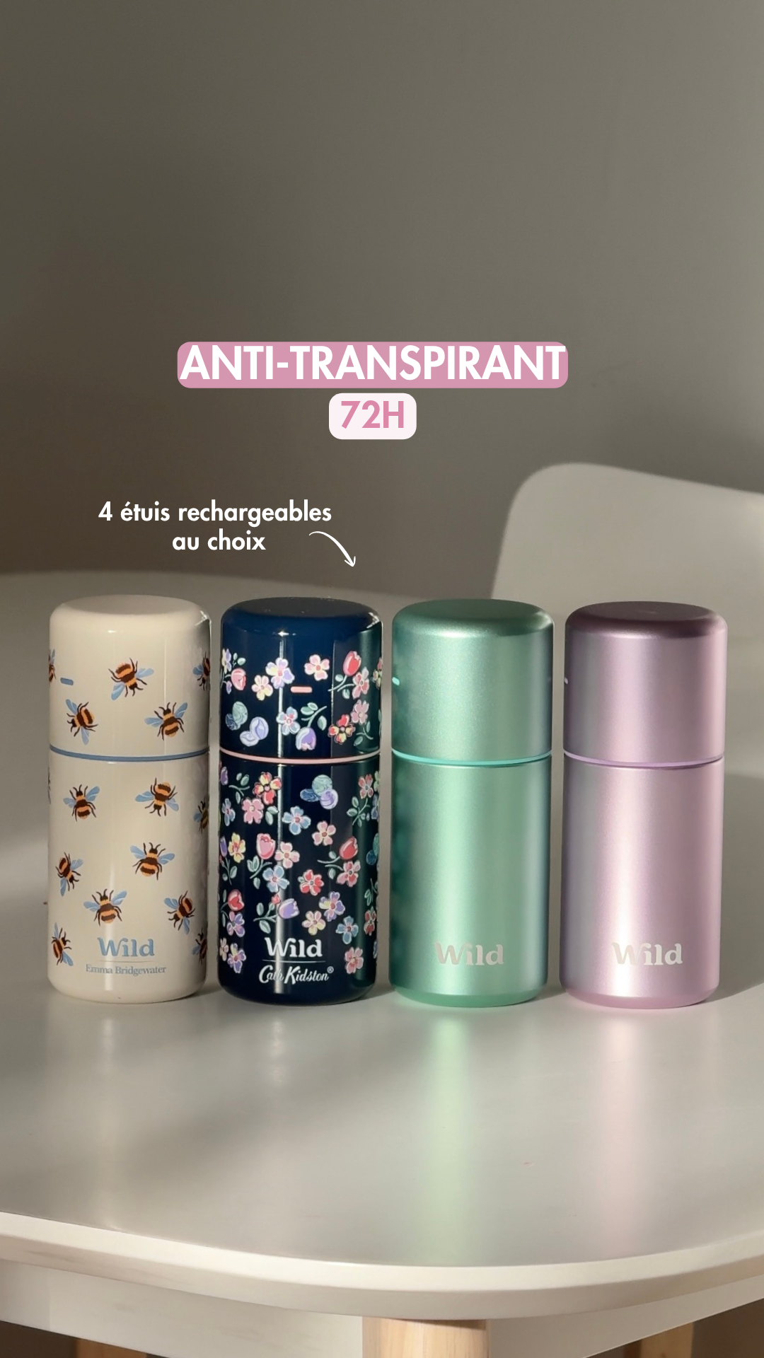 Wild Facebook ad: Protection anti-odeurs jusqu’à 72 h, inspirée par la nature.