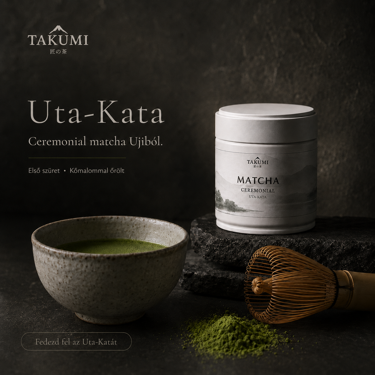 Takumi Tea Facebook ad: Eredeti japán matcha porok