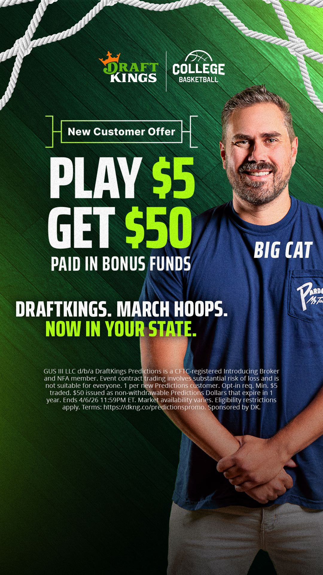 DraftKings Facebook ad from Mar 18, 2026