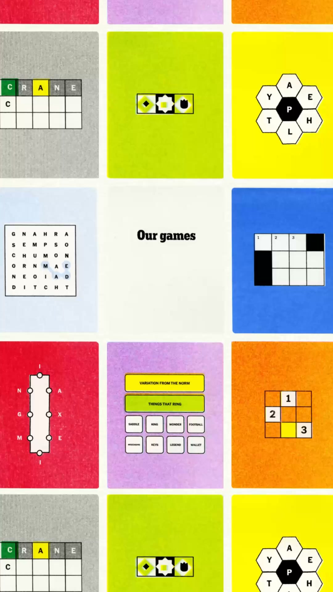 The New York Times Facebook ad: NYT Games: Save 75%.