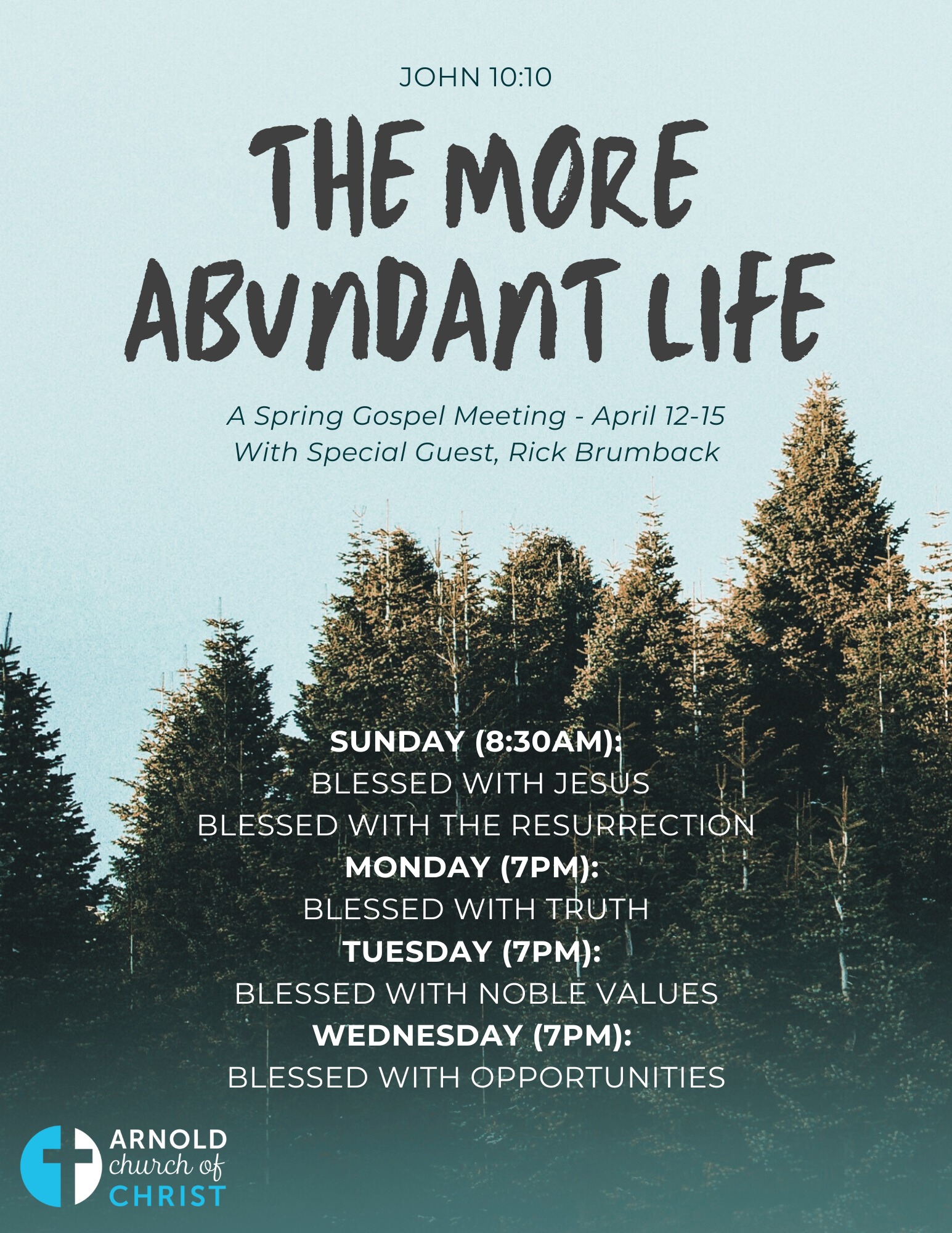 Arnold Church of Christ Facebook ad: We’d love for you to join us for…