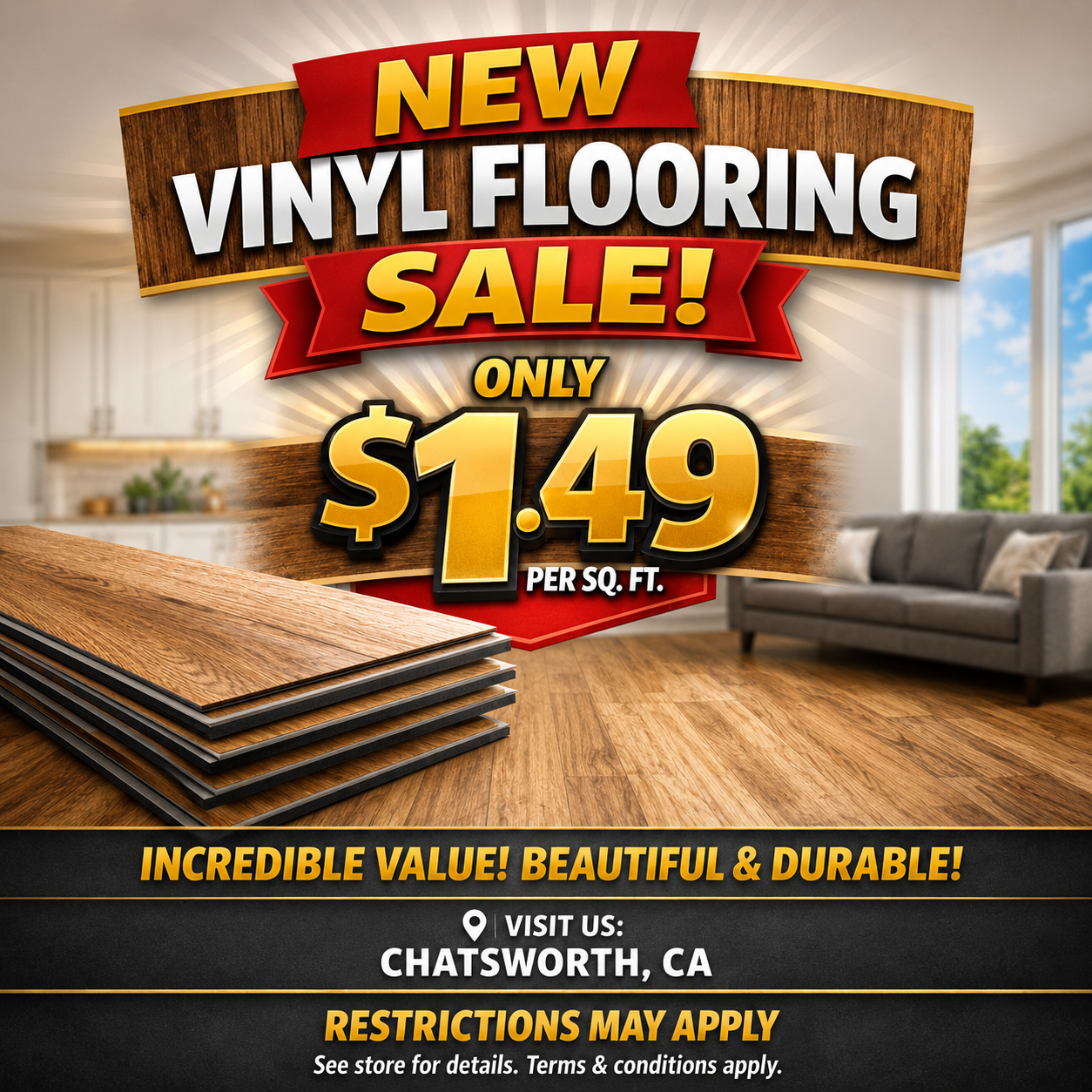 Home Remodeling Expert Facebook ad: Save Thousands on New Flooring!