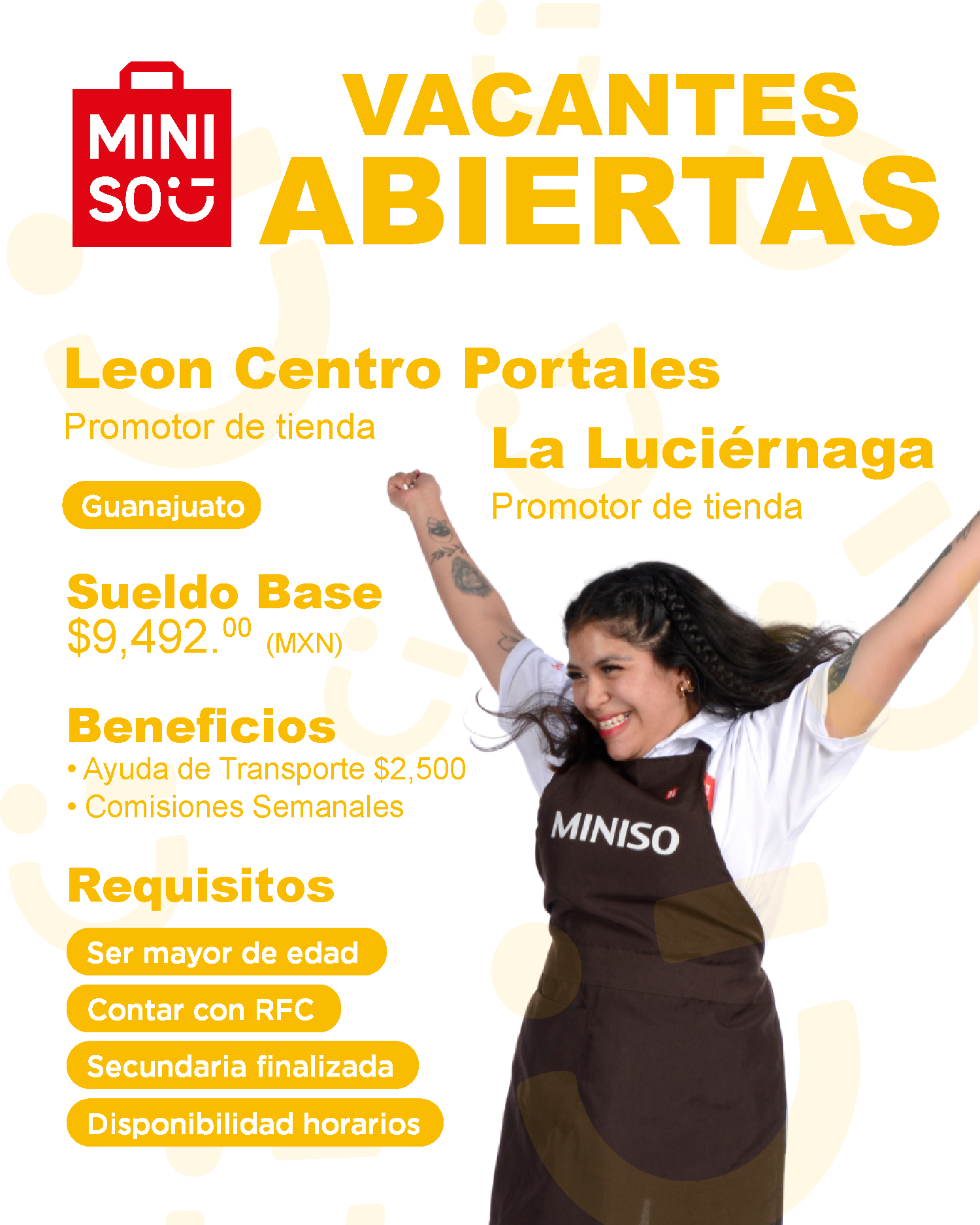 Miniso México - Reclutamiento Facebook ad: ESCRÍBENOS HOY