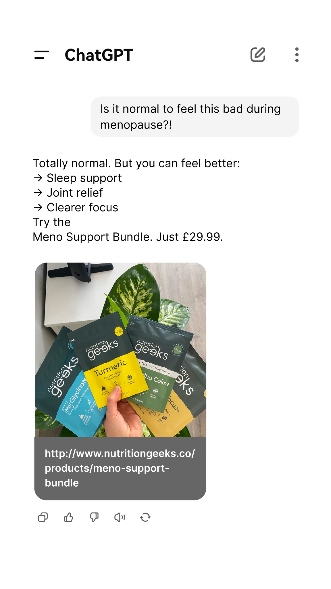 Nutrition Geeks Facebook ad
