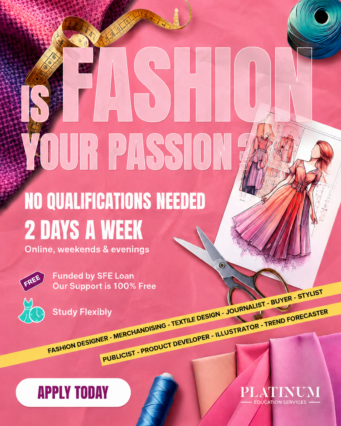 Platinum Services Facebook ad: Start Your DEGREE with your talent & work experience