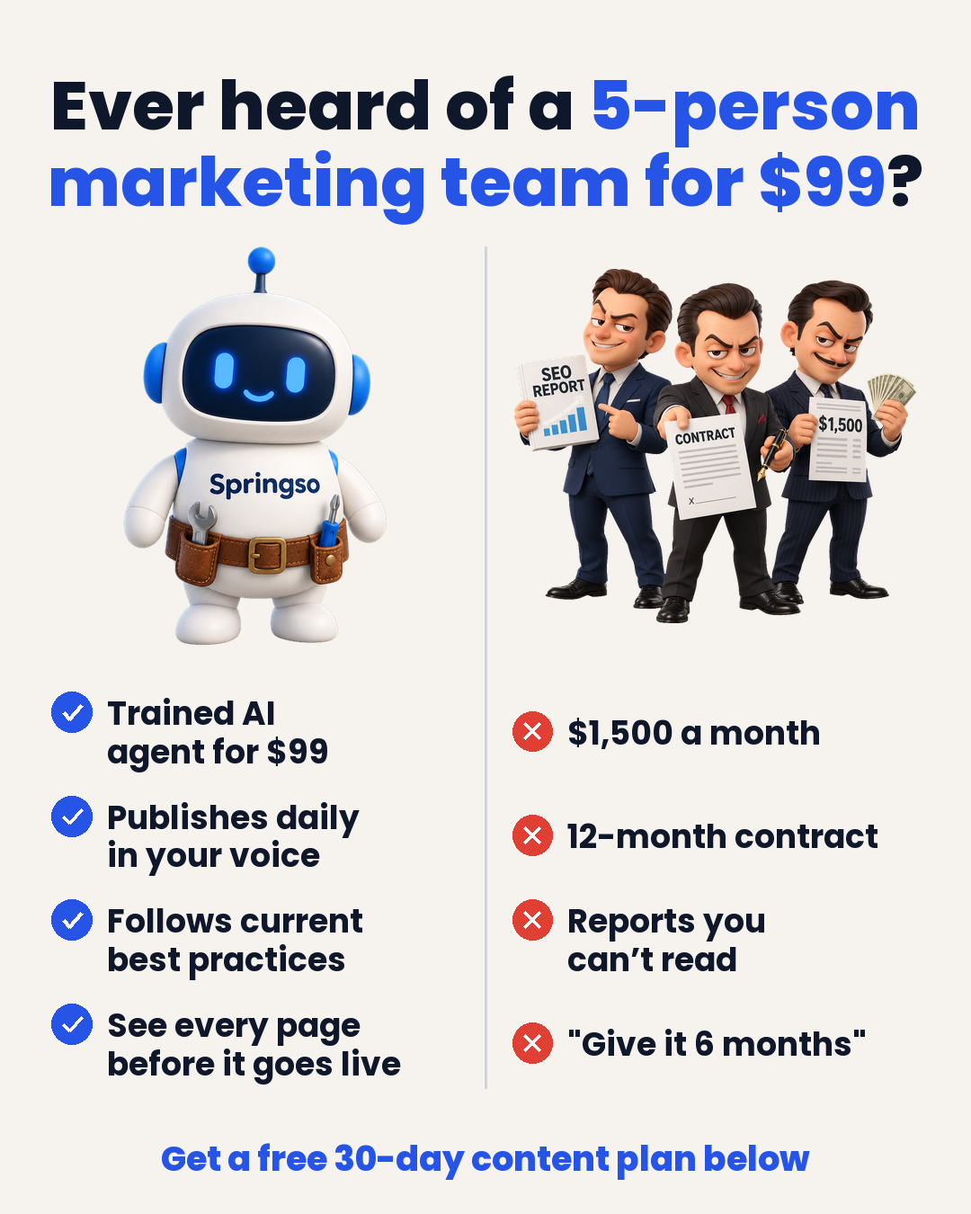 Shane - Local Business Growth Facebook ad: Fire your SEO agency, hire an AI agent