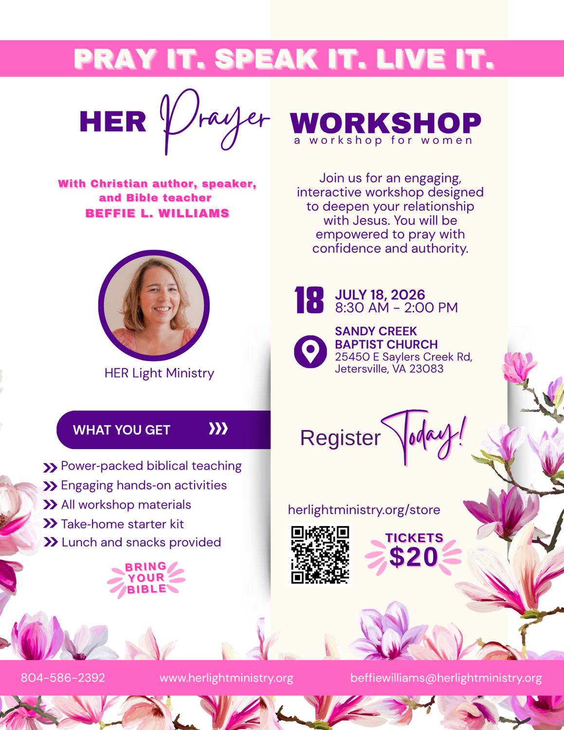 HER Light Ministry - Hope, Encouragement, Relationship Facebook ad: Beffie Williams HER Light Ministry