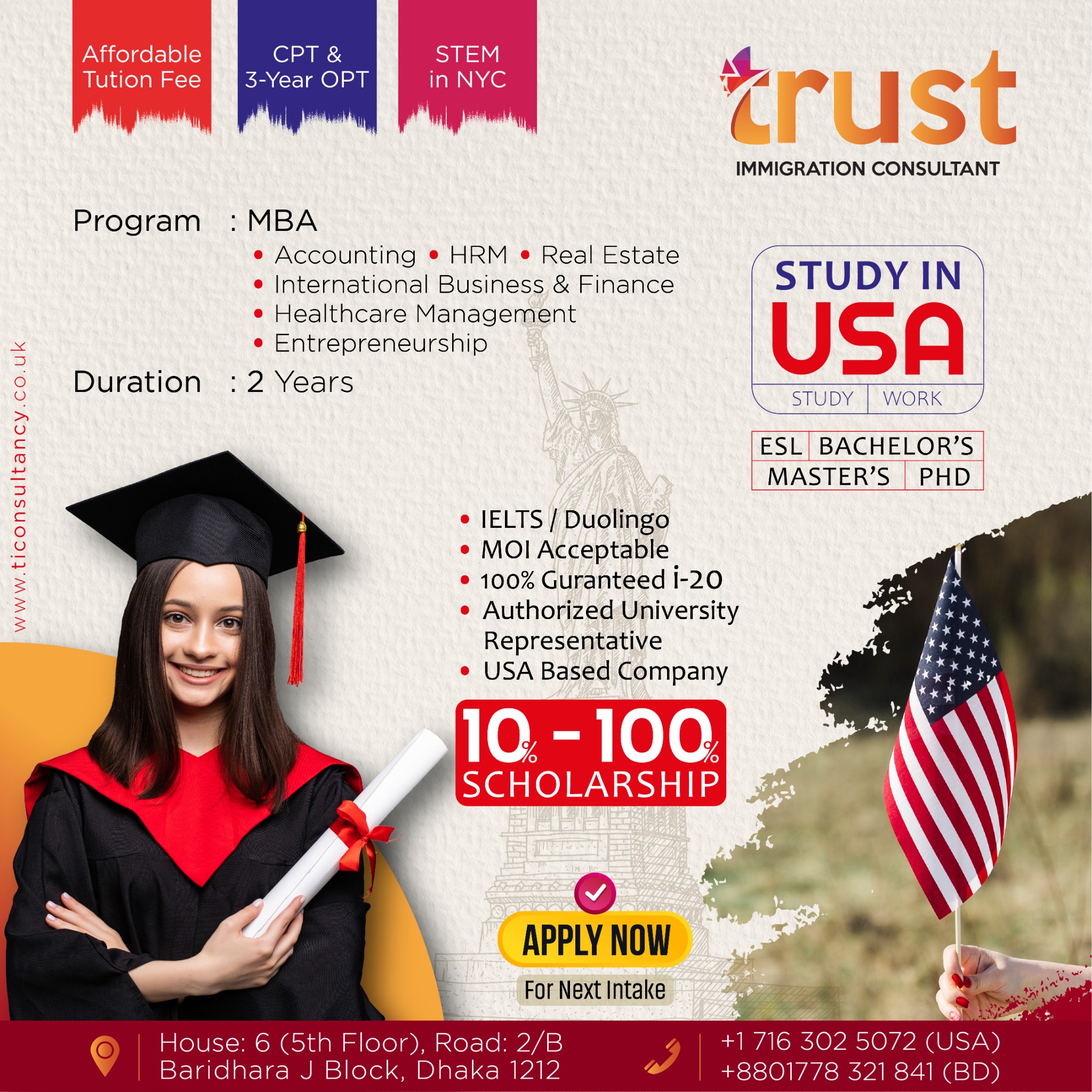 Trust Immigration Consultant Facebook ad: Apply Now