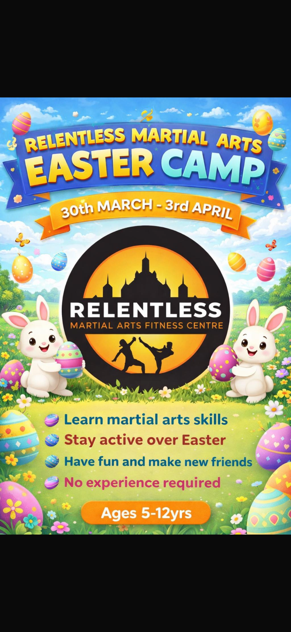 Relentless Martial Arts and Fitness Centre Facebook ad: Relentless Easter Camp