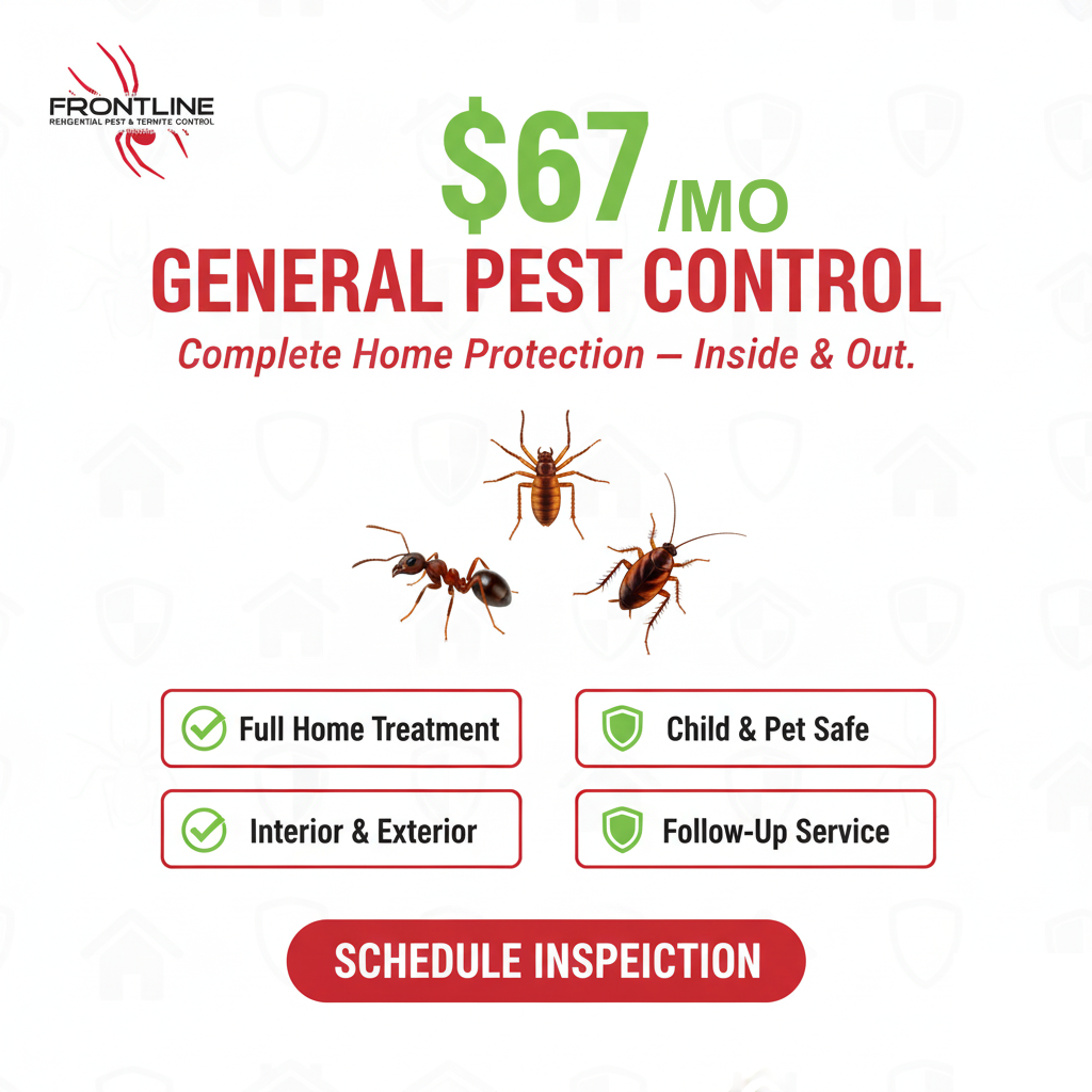 Frontline Pest Control Facebook ad: Claim Your $67 Pest Control Today!