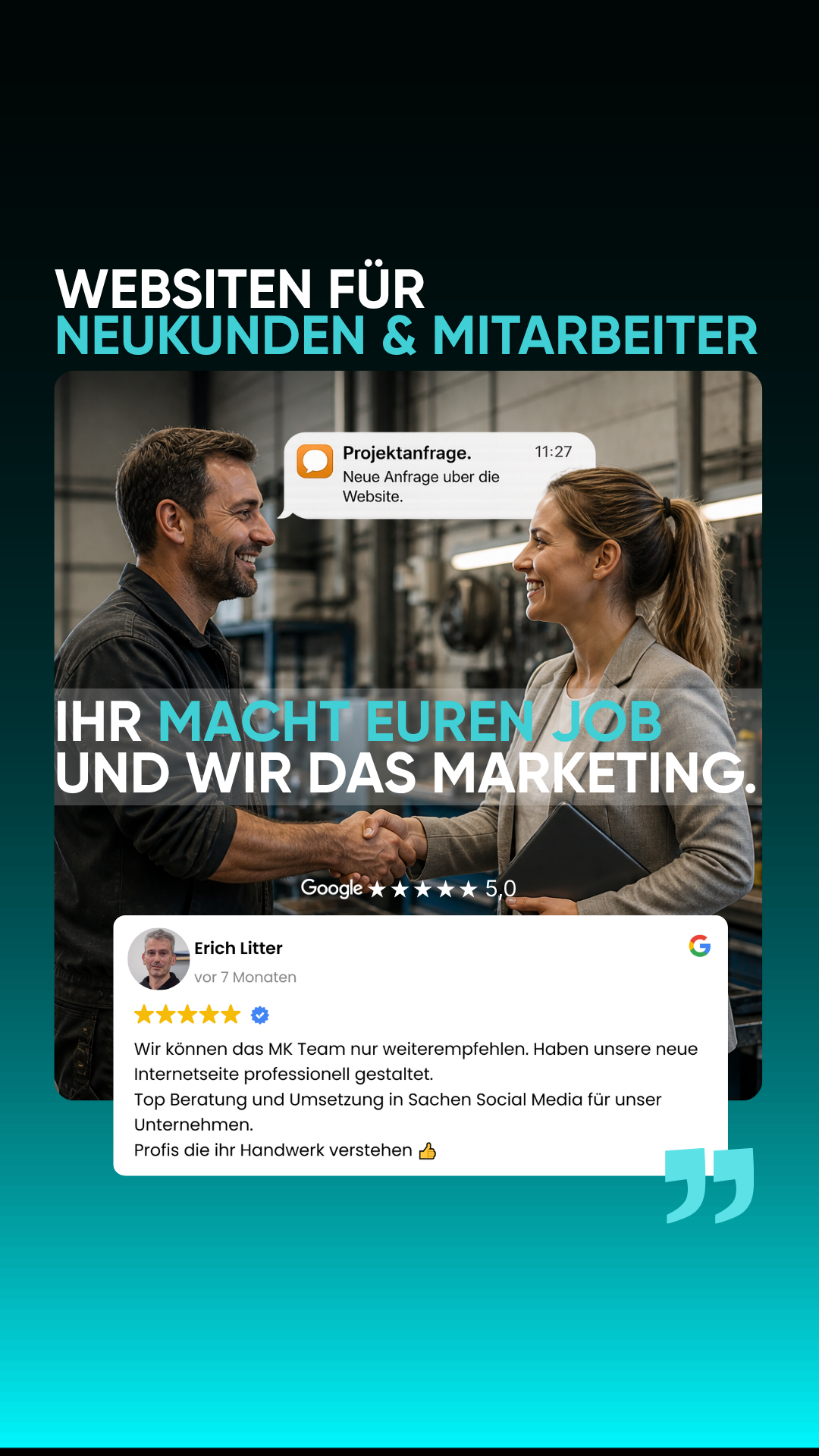 MK Webentwicklung Facebook ad: Gerne erstelle ich deine neue Website [für Unternehmer aus…