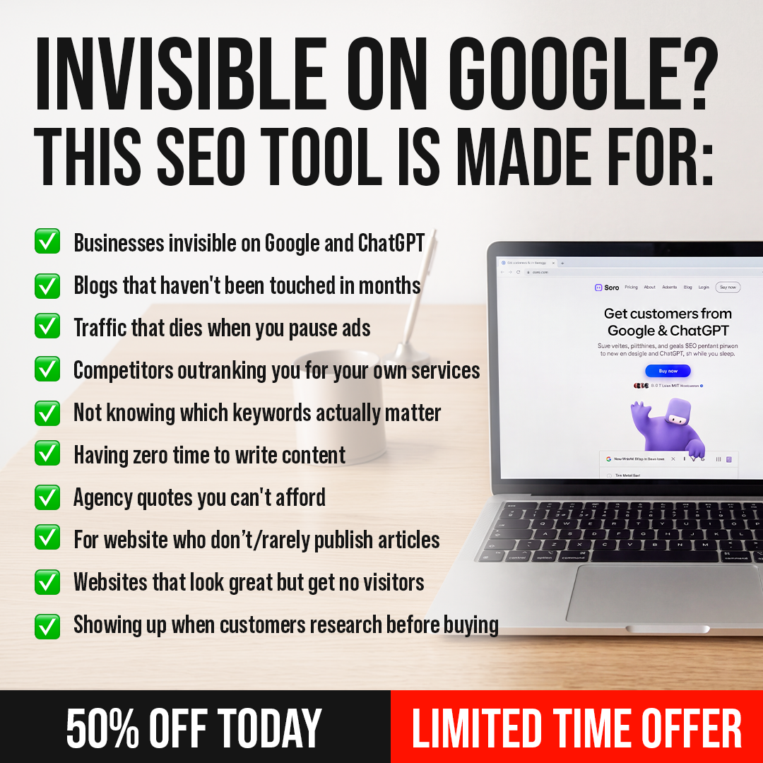 Soro SEO Facebook ad