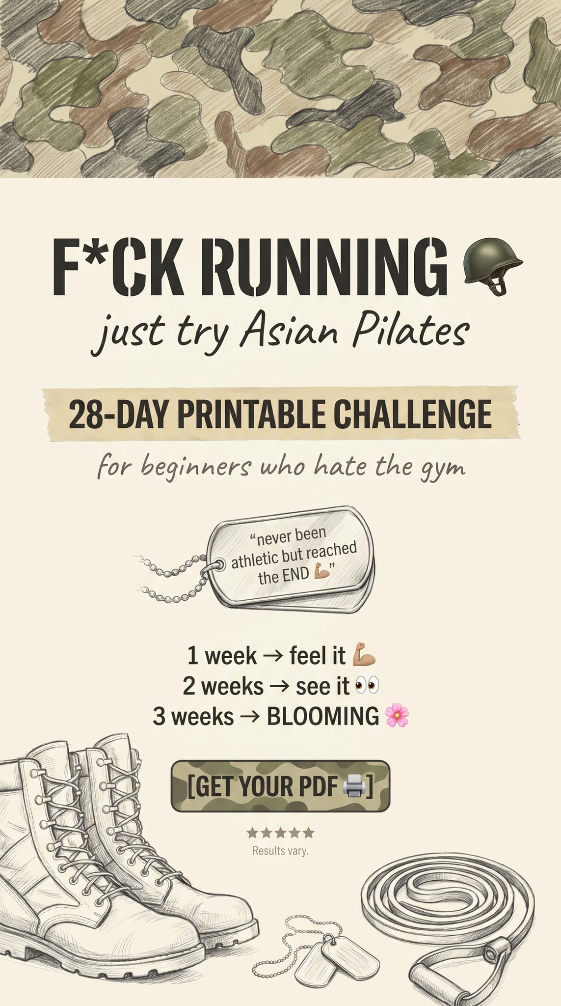 Asian Pilates Challenge Facebook ad: Start Transformation Now!