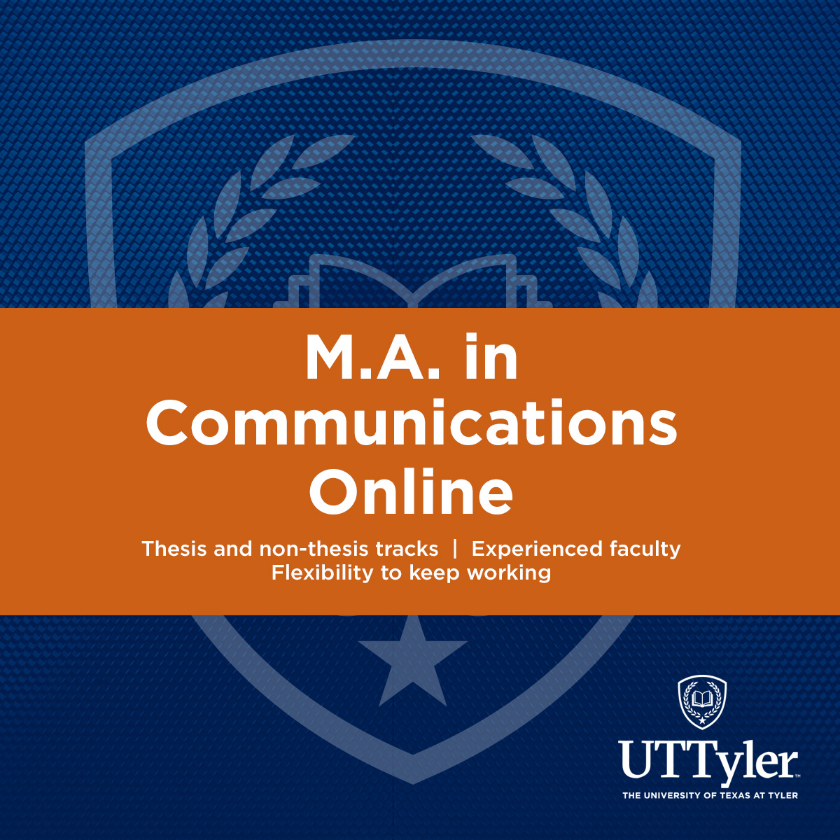 The University of Texas at Tyler Graduate School Facebook ad: Choose from 2 career-boosting tracks