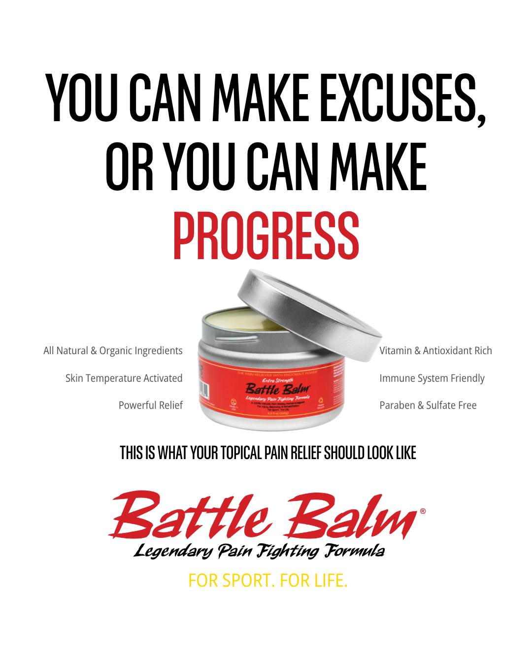 Battle Balm Facebook ad: Battle Balm - Extra Strength All Natural & Organic Pain…