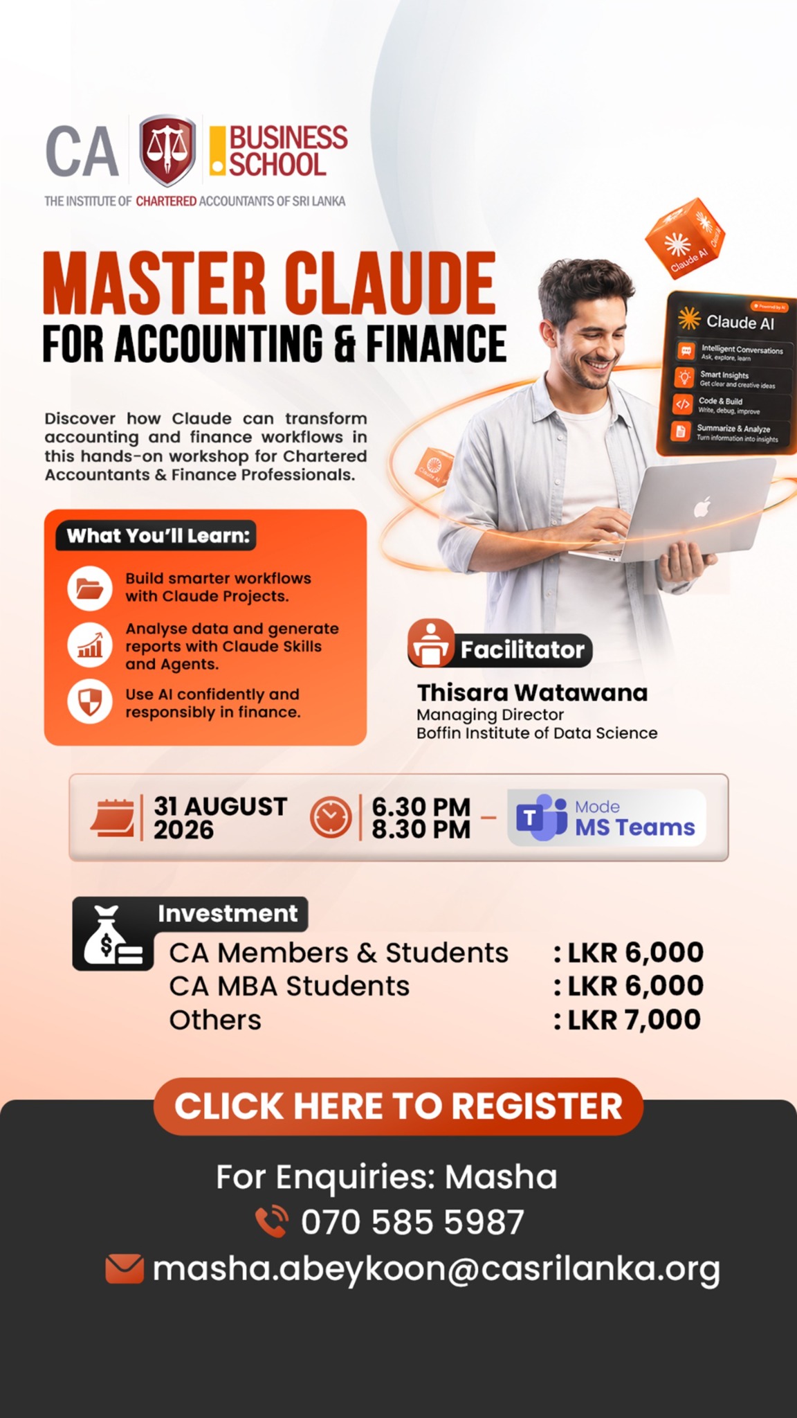 CA Sri Lanka Business School Facebook ad from Aug 18, 2026