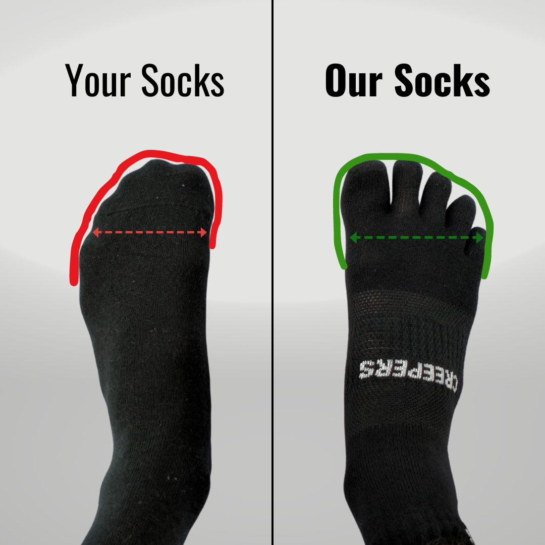 Creepers Socks Facebook ad: Performance Merino Toe Socks