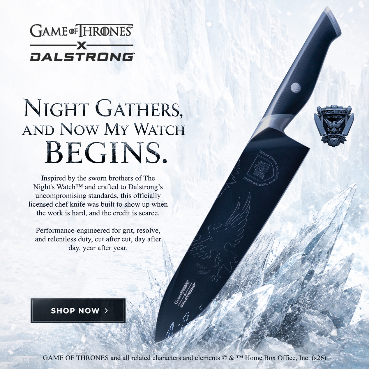 Dalstrong Facebook ad: Chef Knife 8 | Game of Thrones Edition | Night's Watch |…