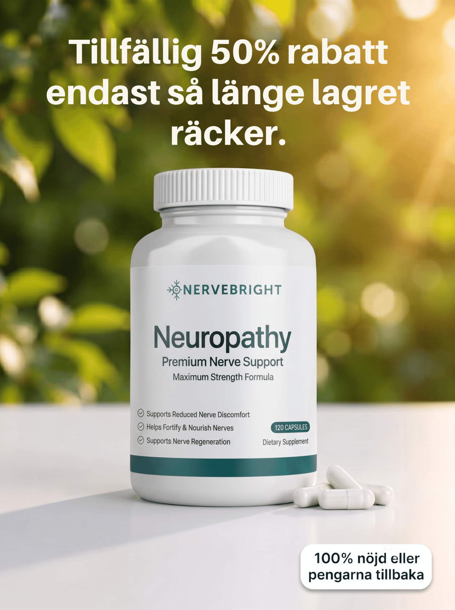 Sund & Stark Facebook ad: Din neuropati är inte permanent.