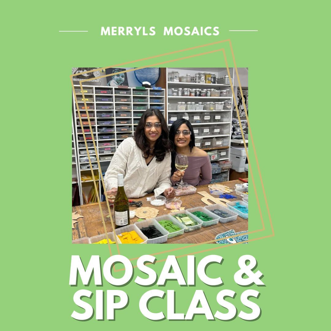 Merryl's Mosaics & Glass Studio Facebook ad: Mosaic and Sip Class Melbourne | Gifts