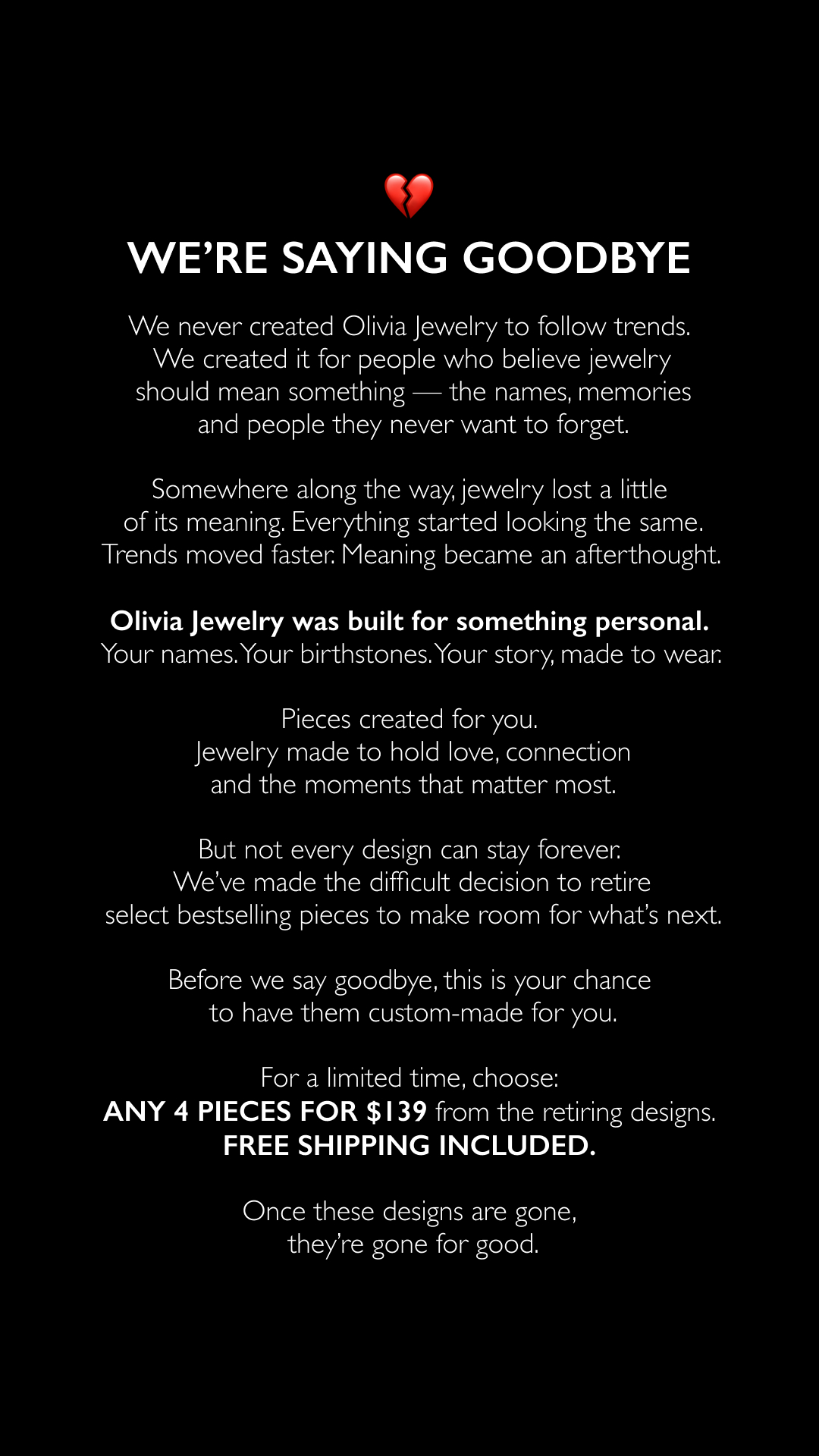 Olivia Jewelry Facebook ad