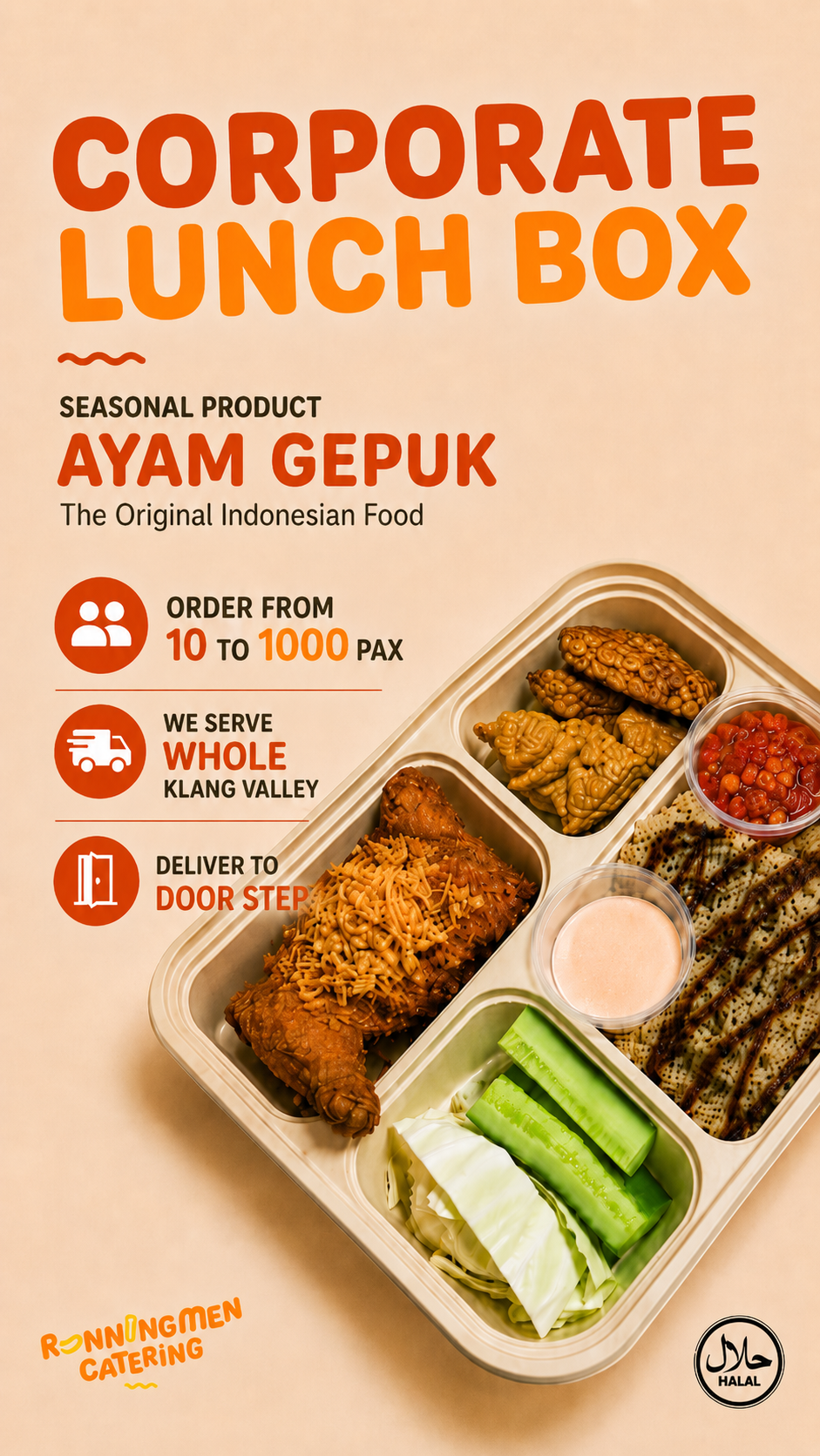 RunningMen.My Catering - Corporate Catering, TeaTime, Canapés Facebook ad from Jul 27, 2026