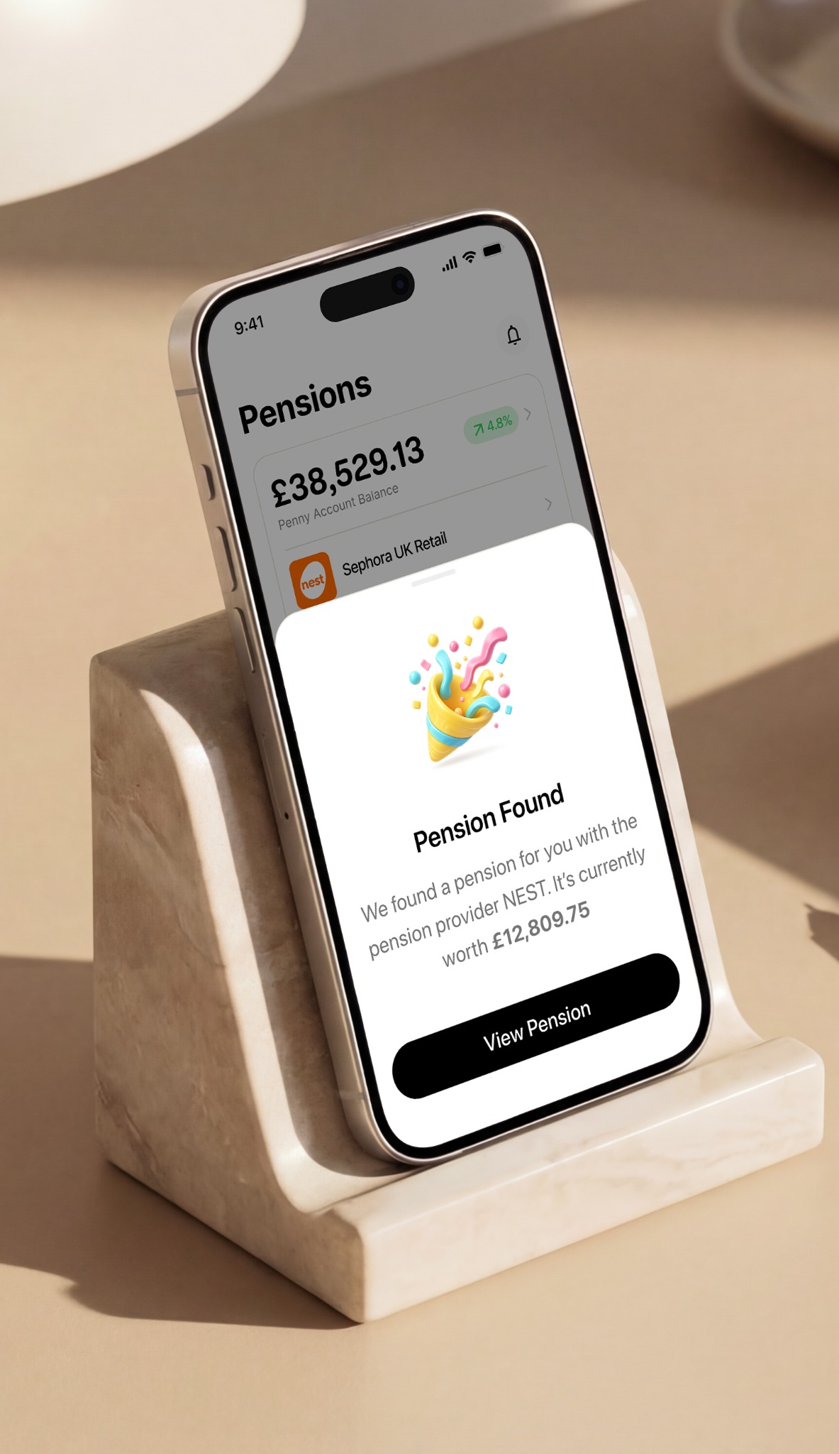 Penny Facebook ad: Penny finds and protects your old pensions