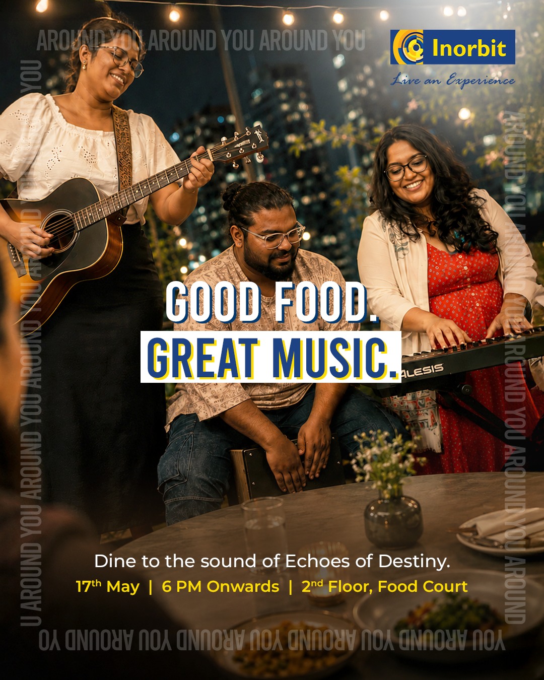 Inorbit Visakhapatnam Facebook ad: Your food court plan just got a soundtrack.
