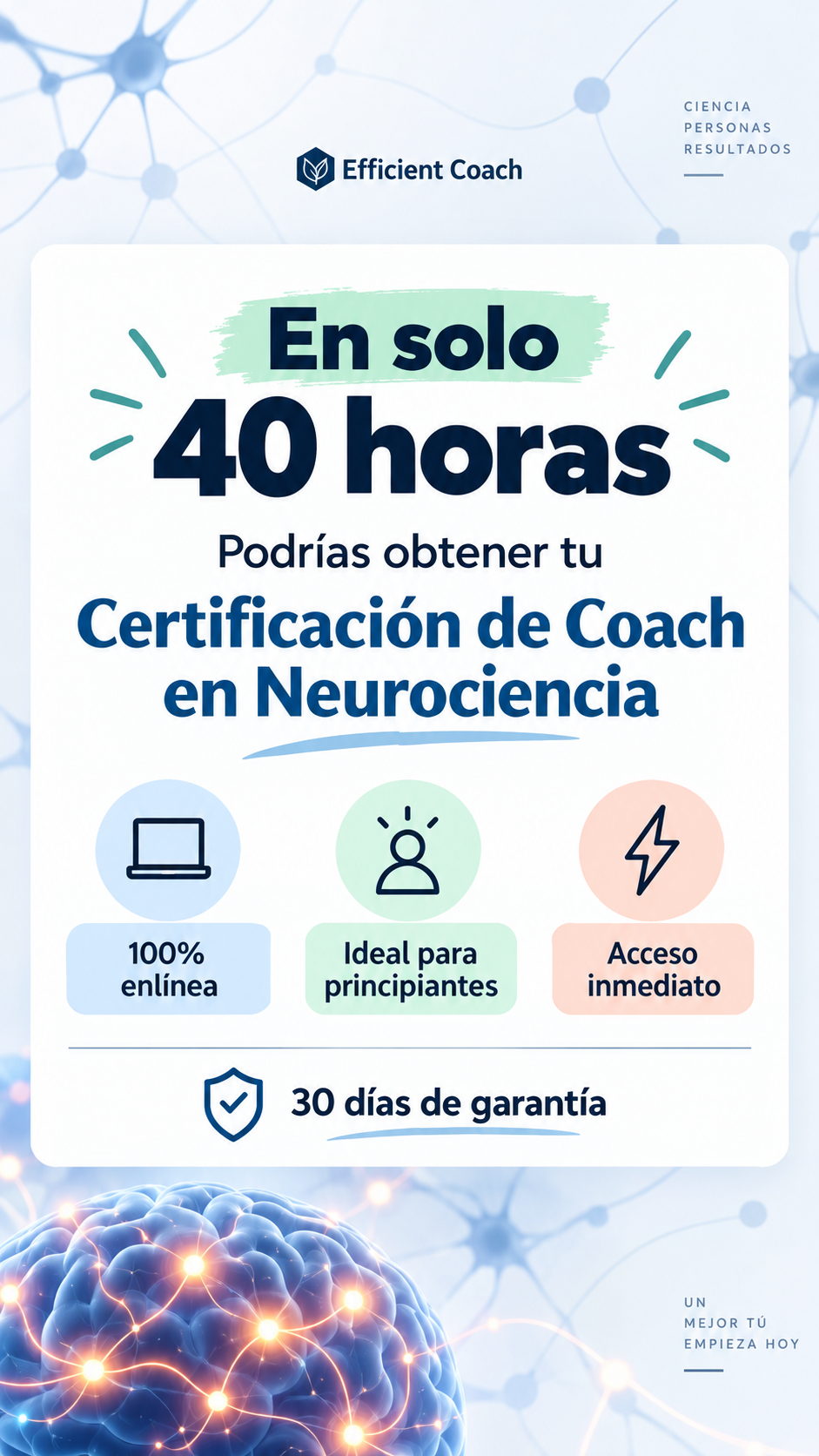 Efficient Coach Facebook ad: Acceso inmediato hoy mismo