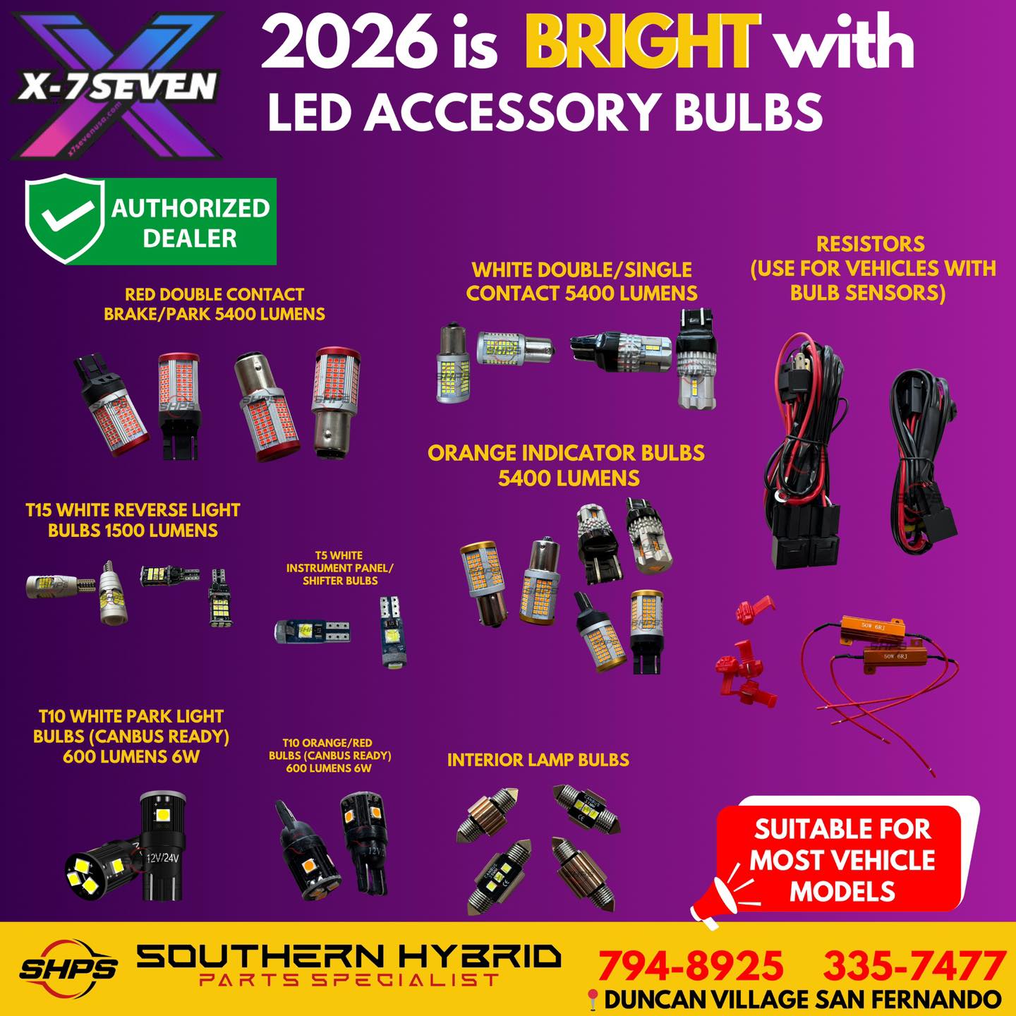 Southern Hybrid Parts Specialist Facebook ad: X-7SEVEN AUTHORIZED DEALER