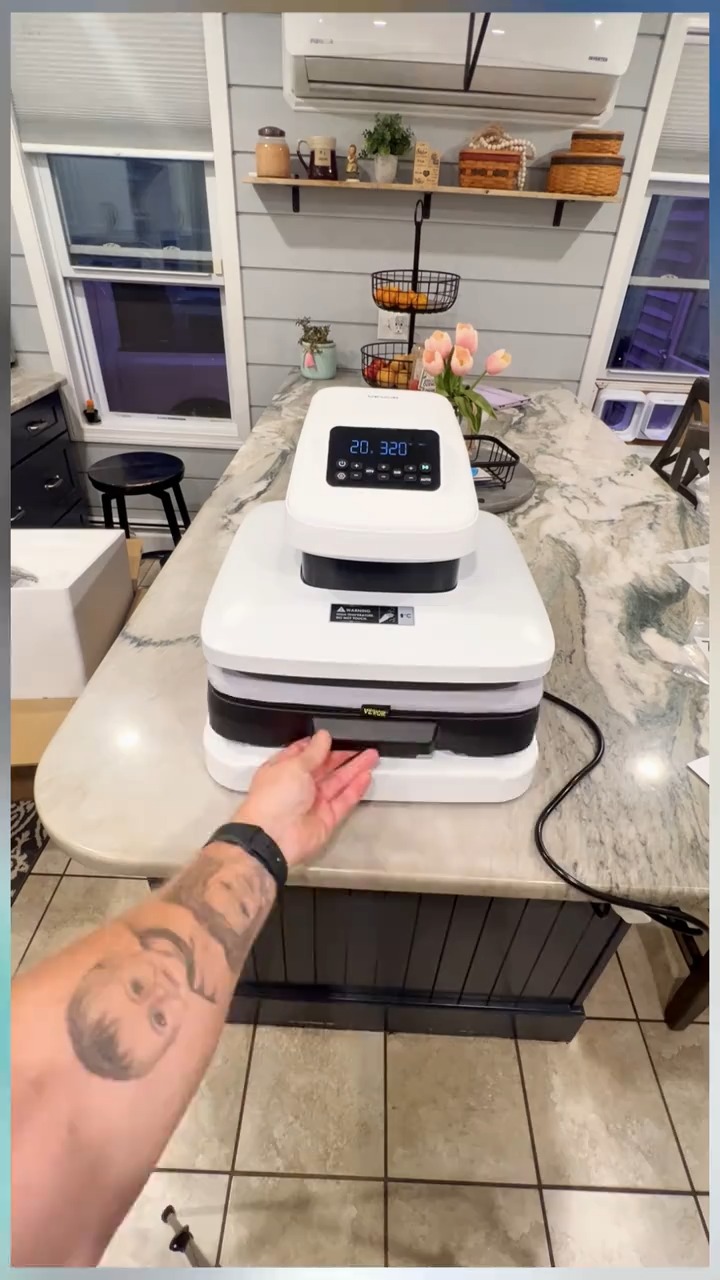 VEVOR Home Improvement Facebook ad: While you’re still wrestling with a clamshell press…