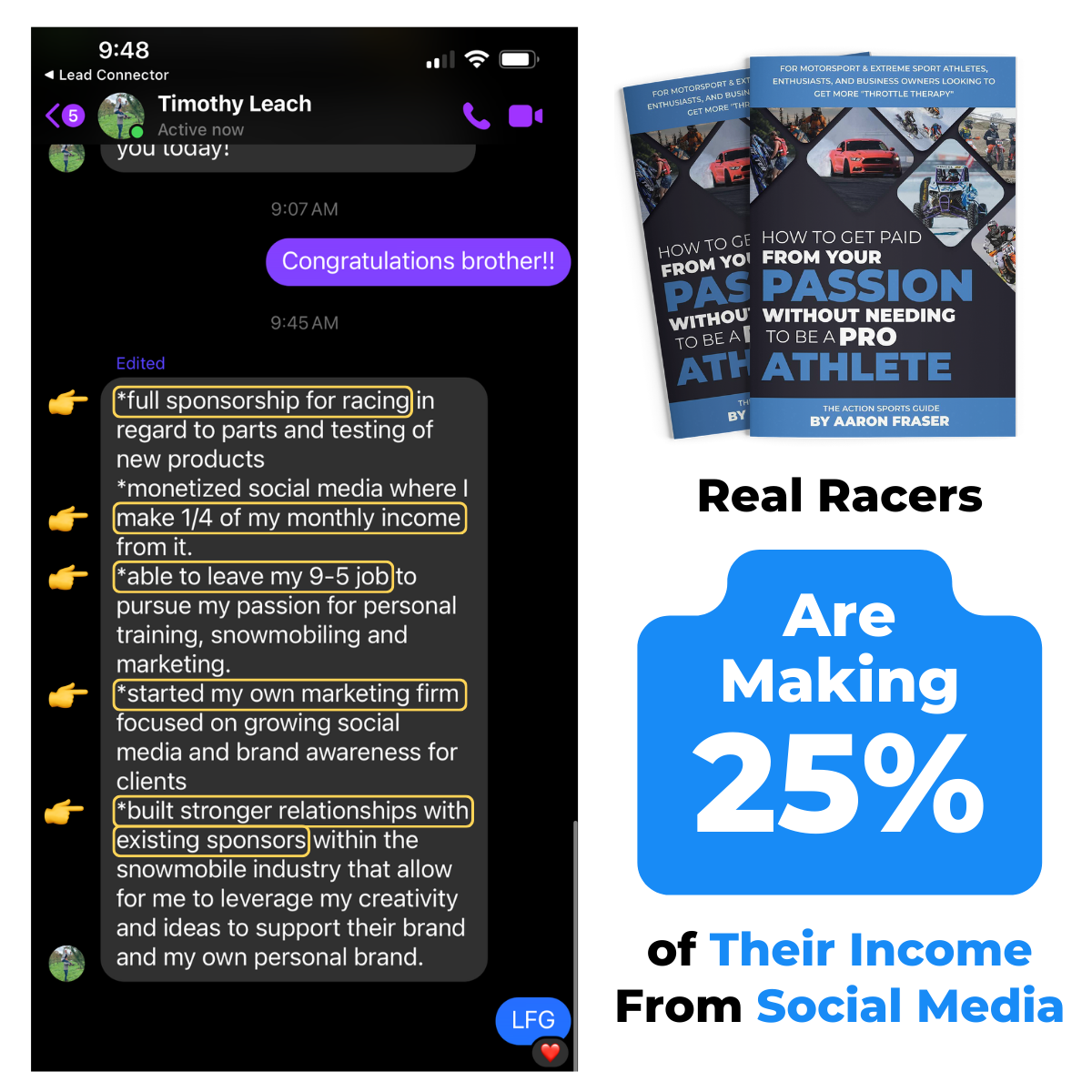 Aaron Fraser Facebook ad: I'm finally finding my foothold in the industry