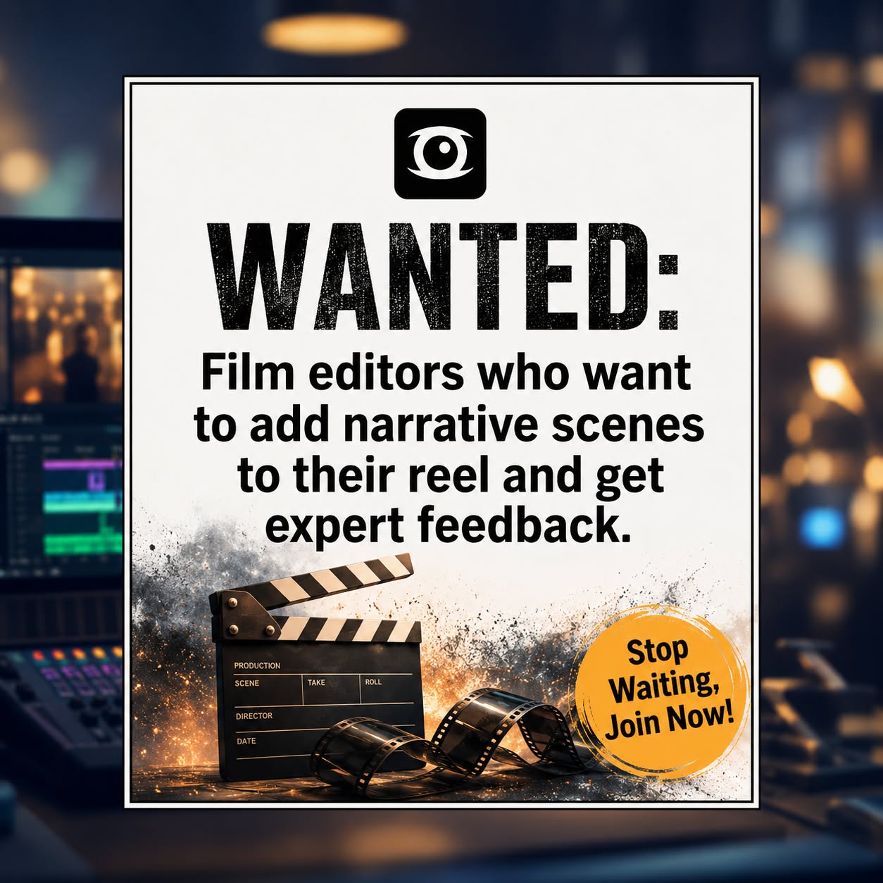 Skool Facebook ad: Stop Only Cutting Corporate Content. Edit Narrative Scenes.