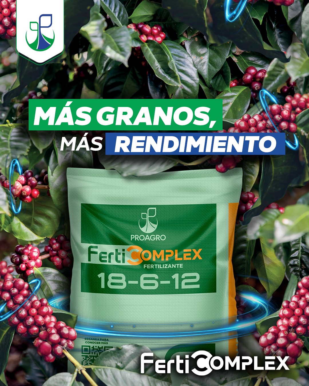 Proagro Facebook ad: Con Ferticomplex 18-6-12, tu cultivo de café recibe…