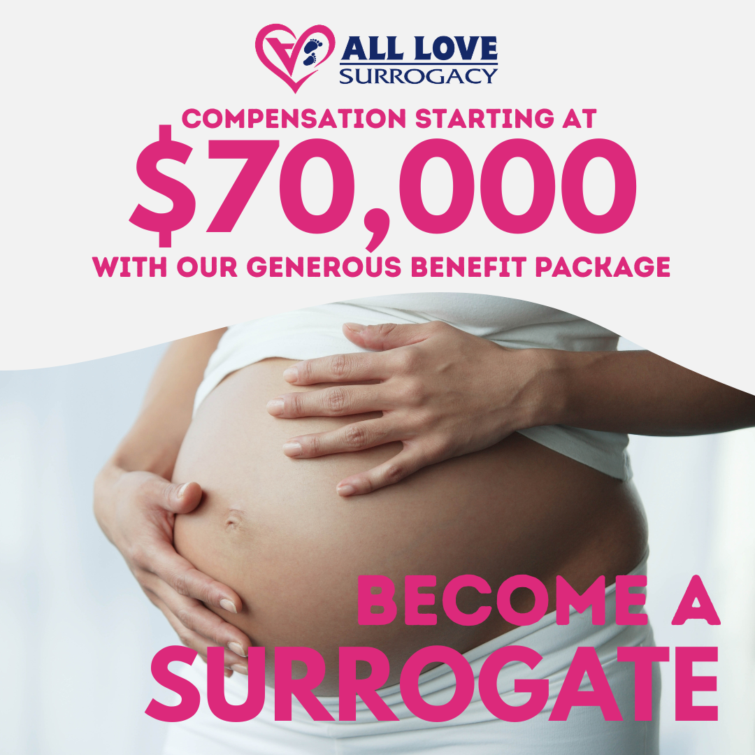 All Love Surrogacy Facebook ad: We're looking for healthy moms to earn money…