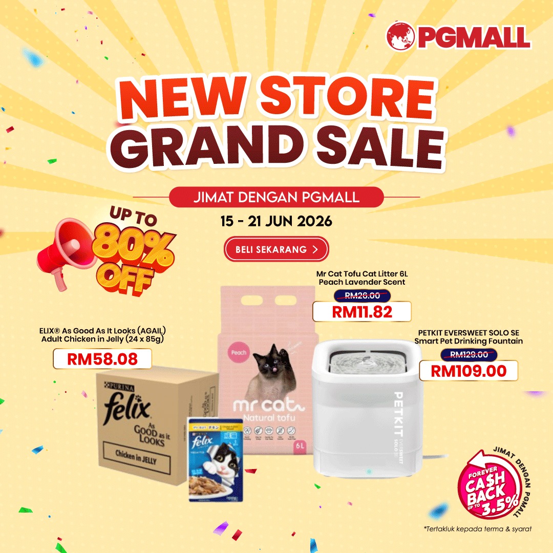 PGMall Malaysia Facebook ad: New Stores Grand Sale 2026