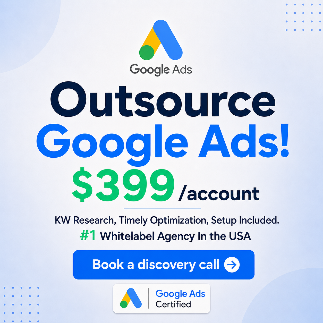 Adwise Consulting Facebook ad: Whitelabel Google Ads!