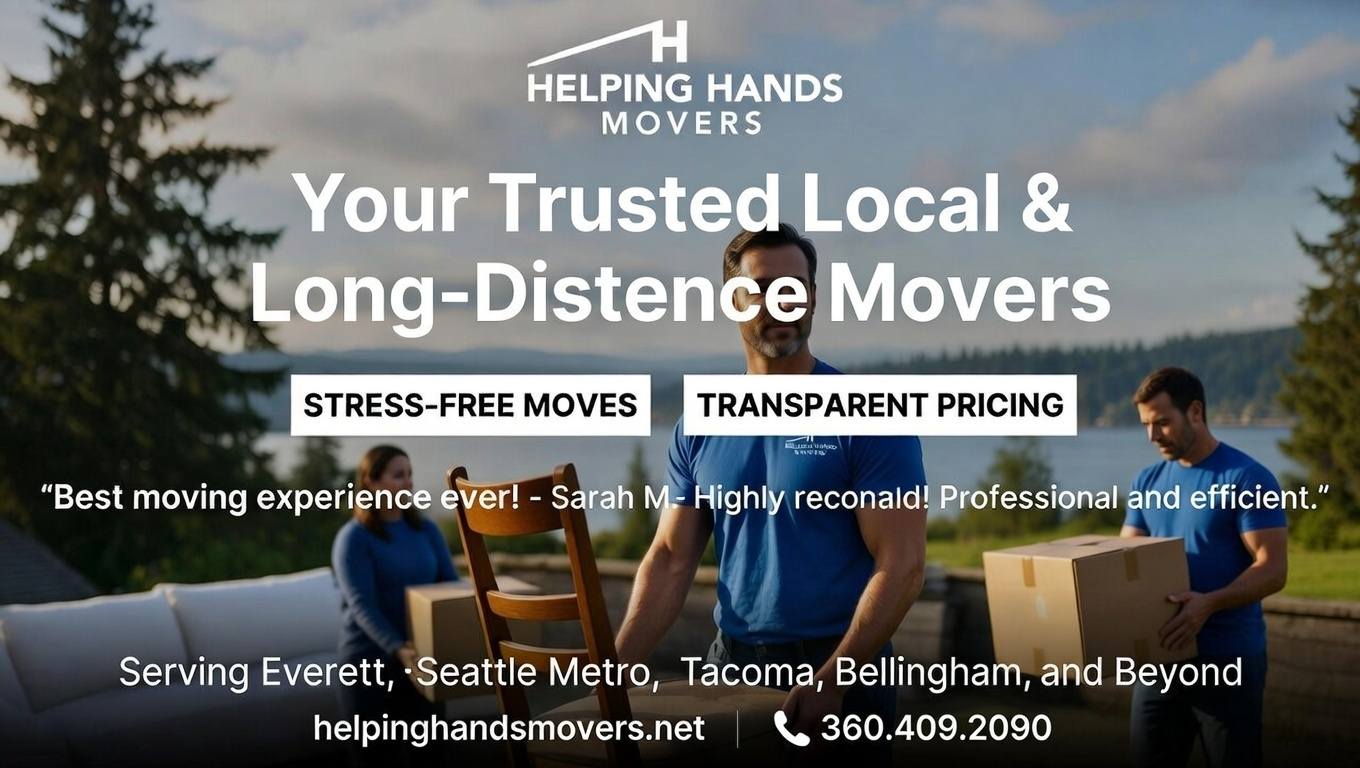 Helping Hands Movers Facebook ad: Helping Hands Movers SERVING WESTERN WASHINGTON INCLUDING…