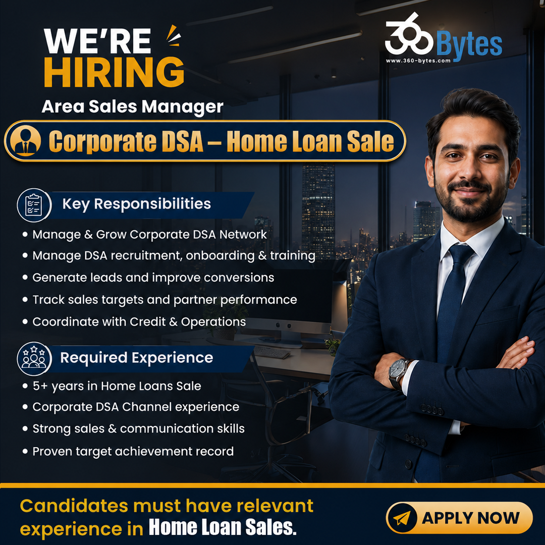 360 Bytes Facebook ad: Hiring ASM, Home Loan Sales