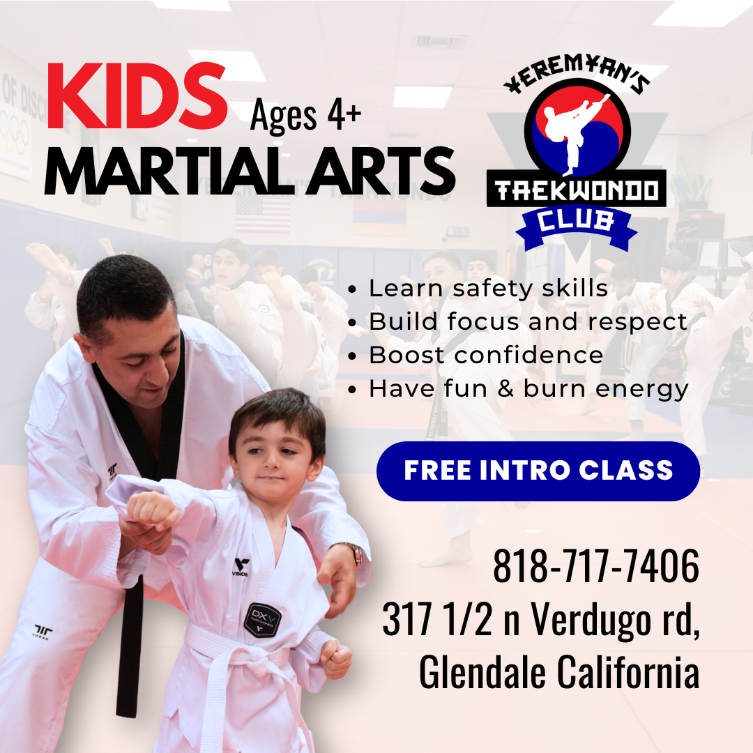 Yeremyan’s Taekwondo Club Facebook ad: Stronger, Focused Kids, Join Free!